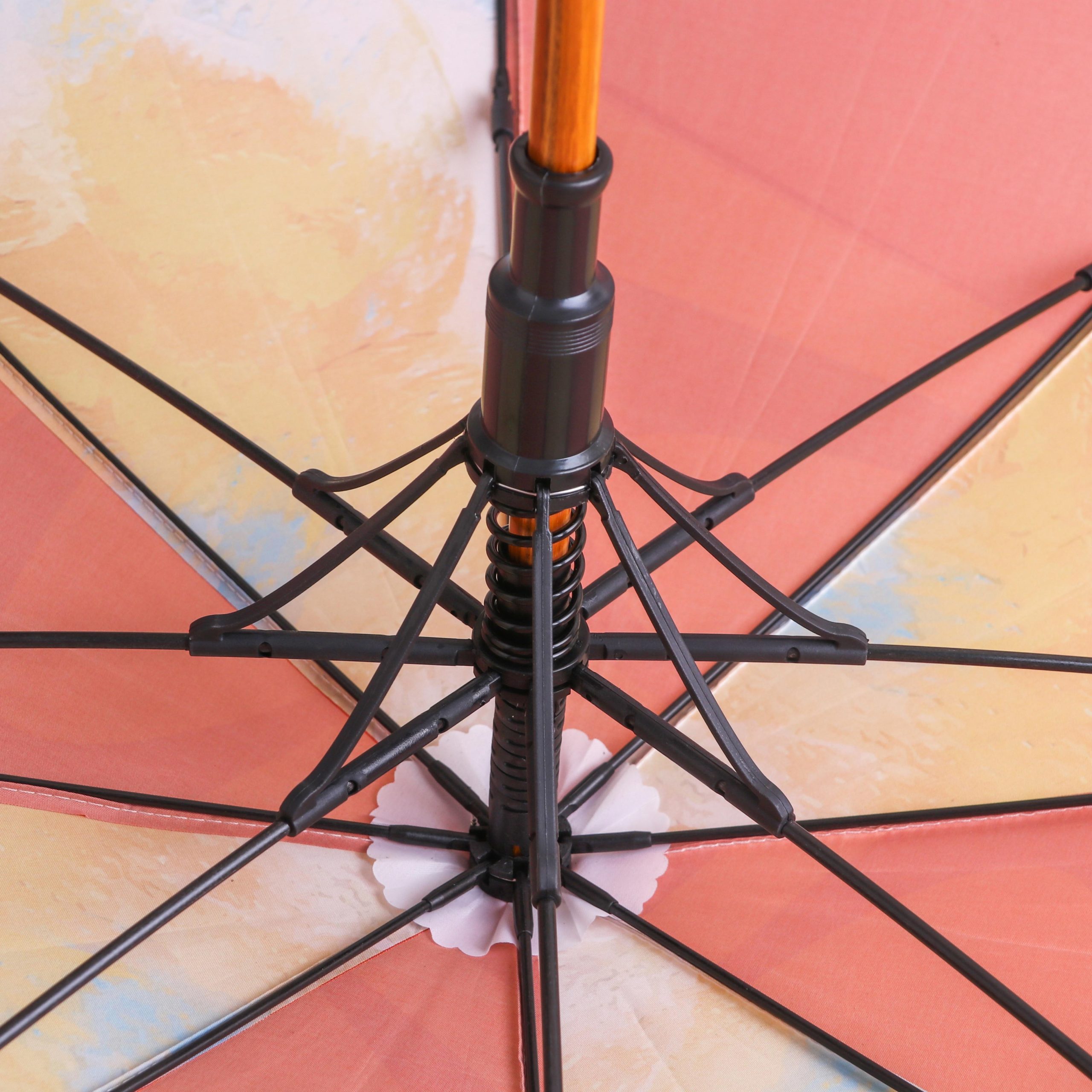 RPET Wooden Umbrella with Curved Handle - Image 7