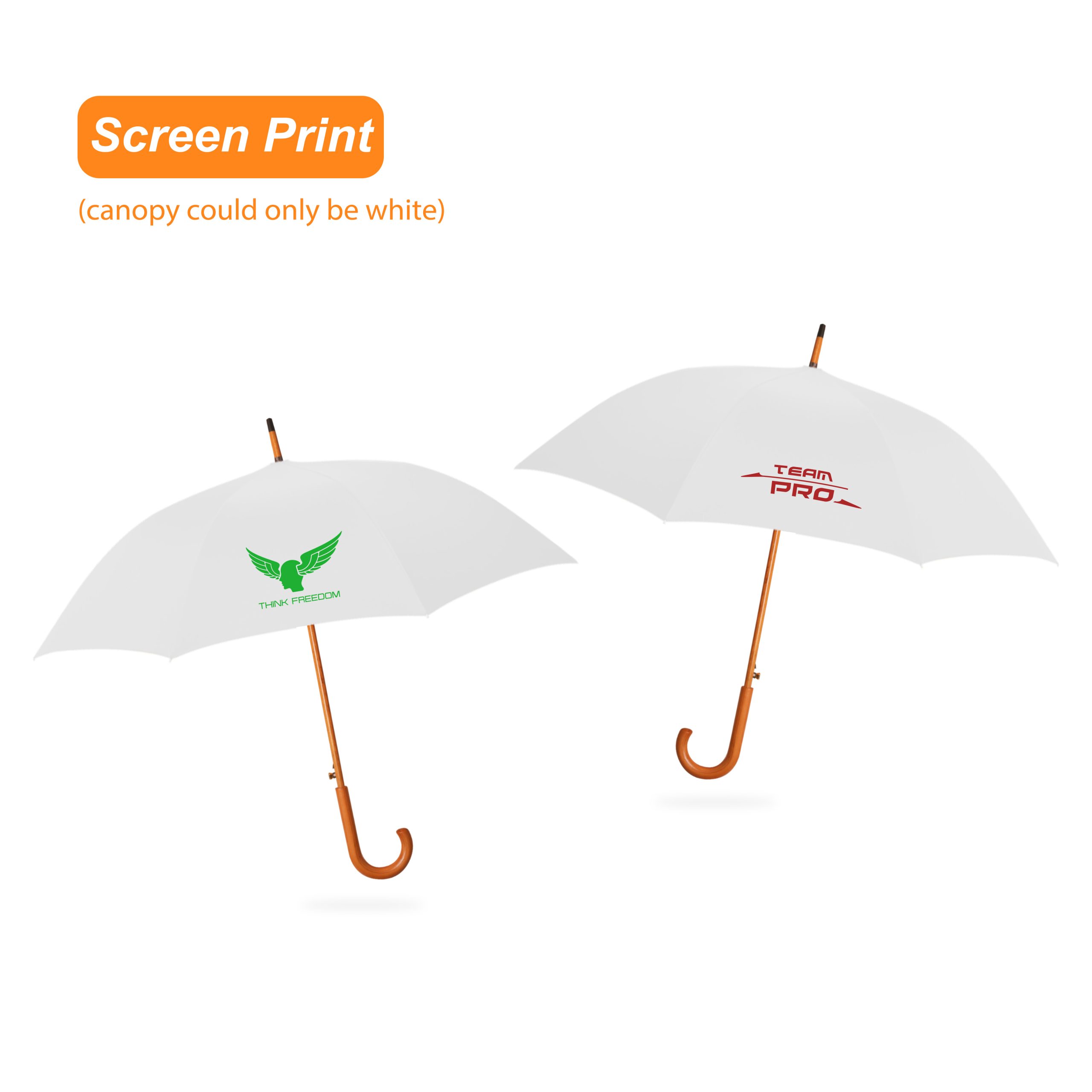 RPET Wooden Umbrella with Curved Handle - Image 3