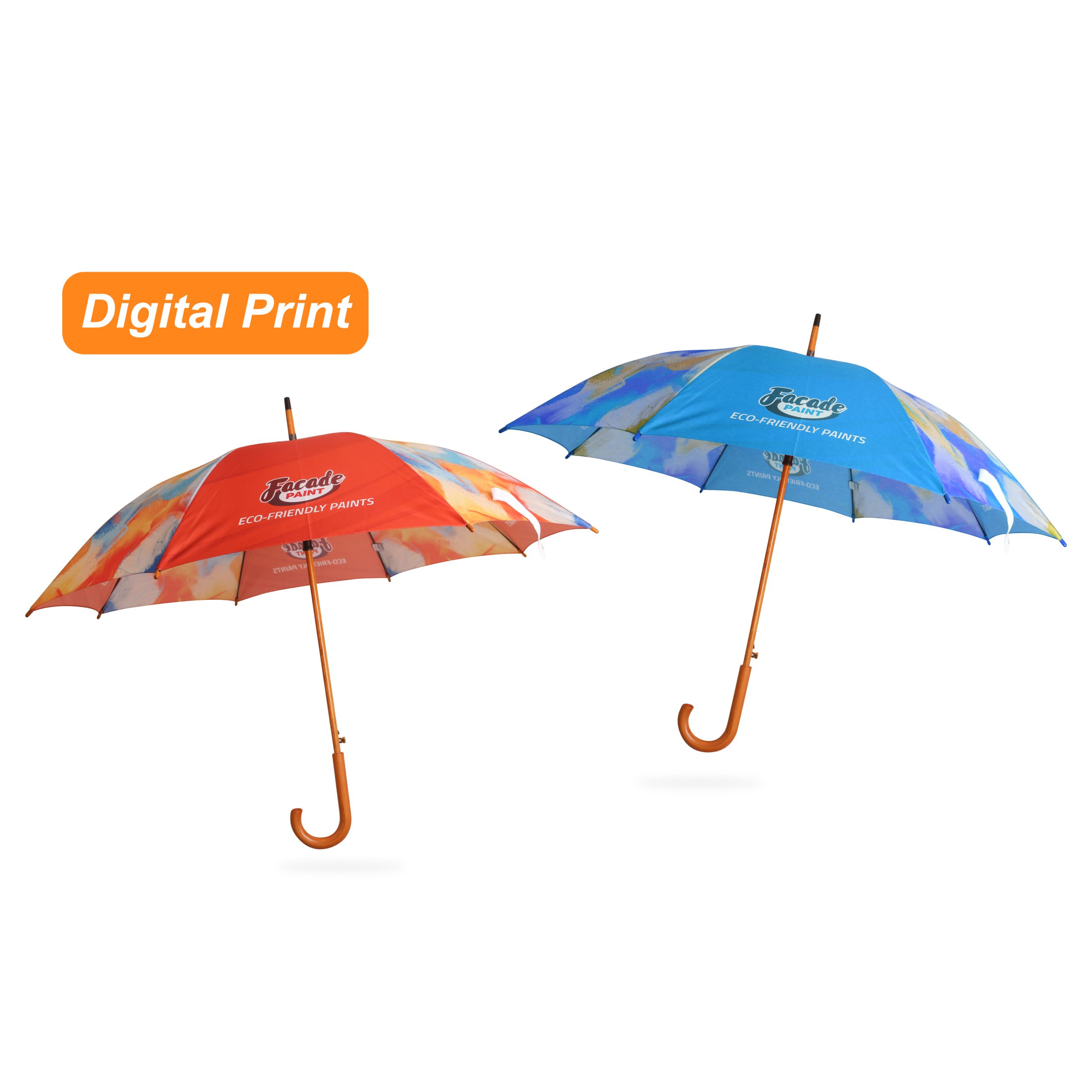 RPET Wooden Umbrella with Curved Handle - Image 2