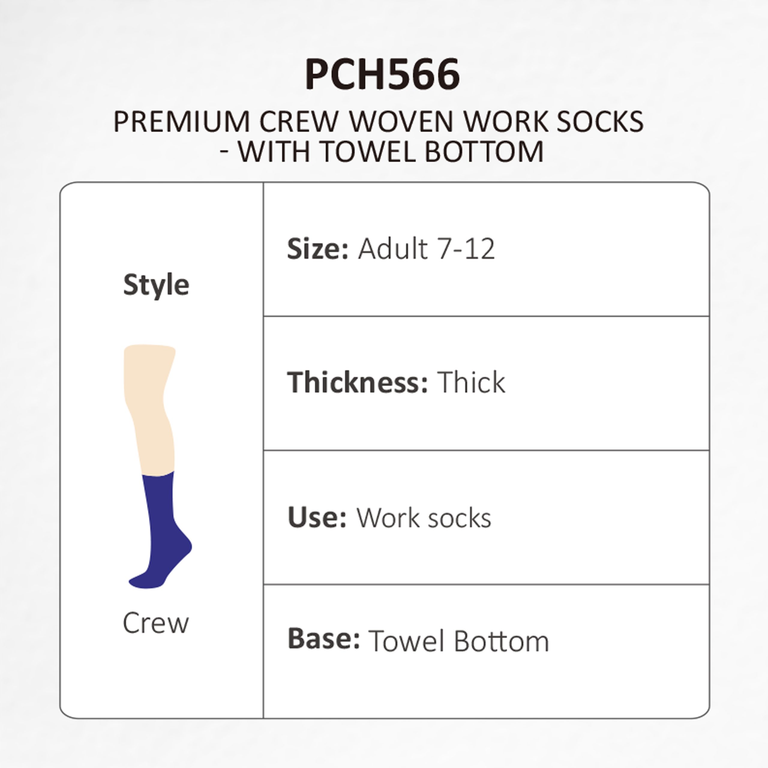 Premium Crew Woven Work Socks - With Towel Bottom - Image 12