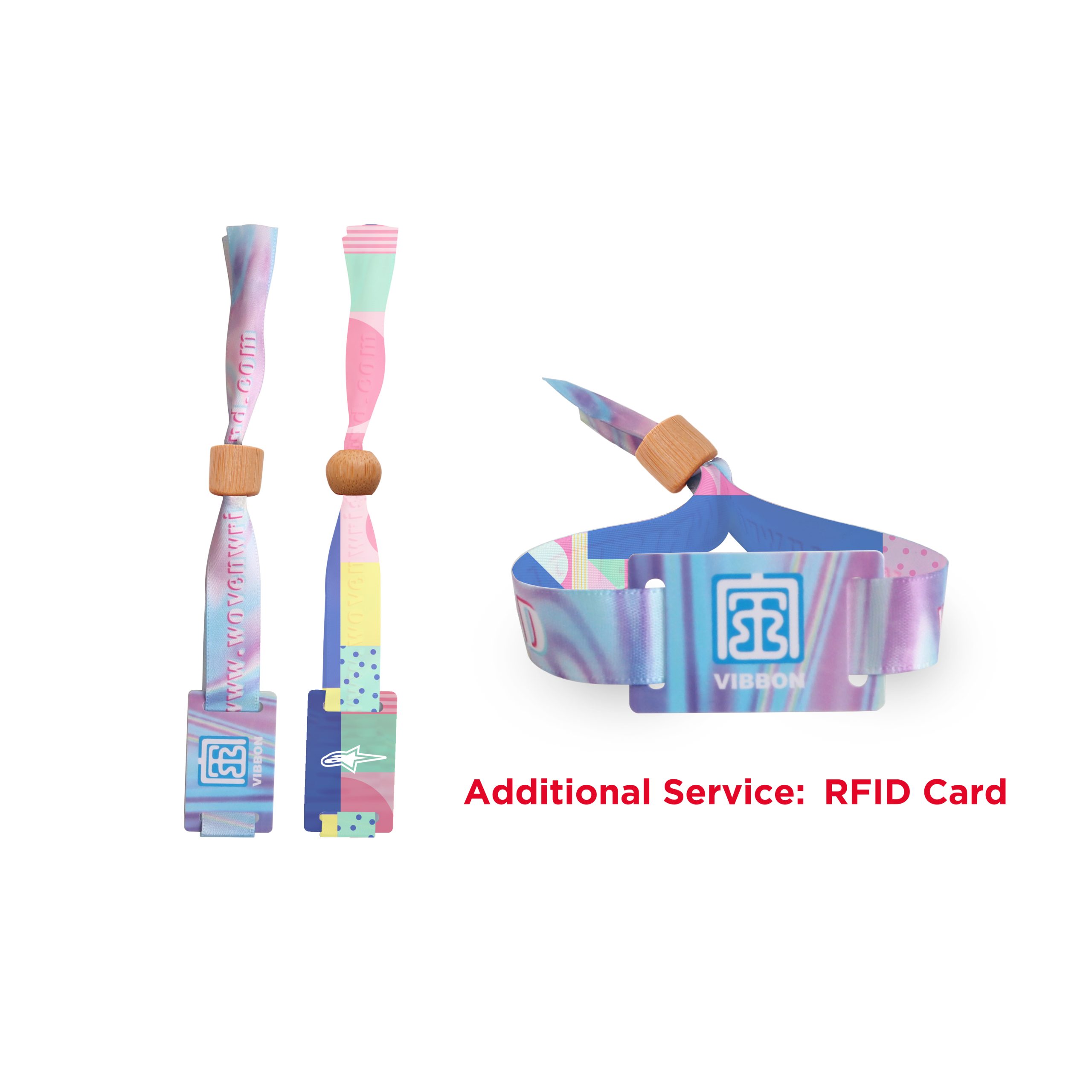 RPET Fabric WristBand with Bamboo toggle - Image 4