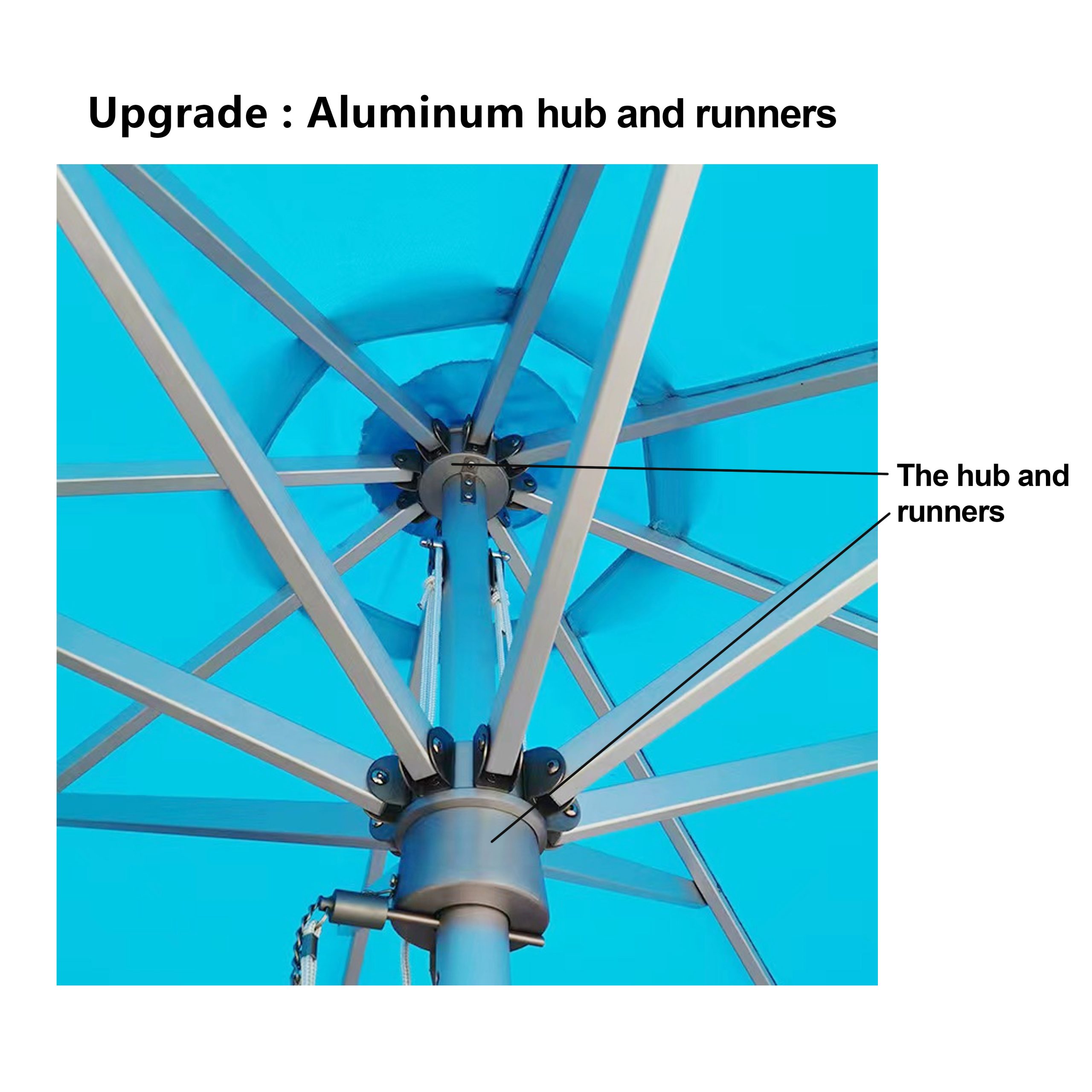 3x3m Round Stock Colour Commercial Market Umbrella - Image 7