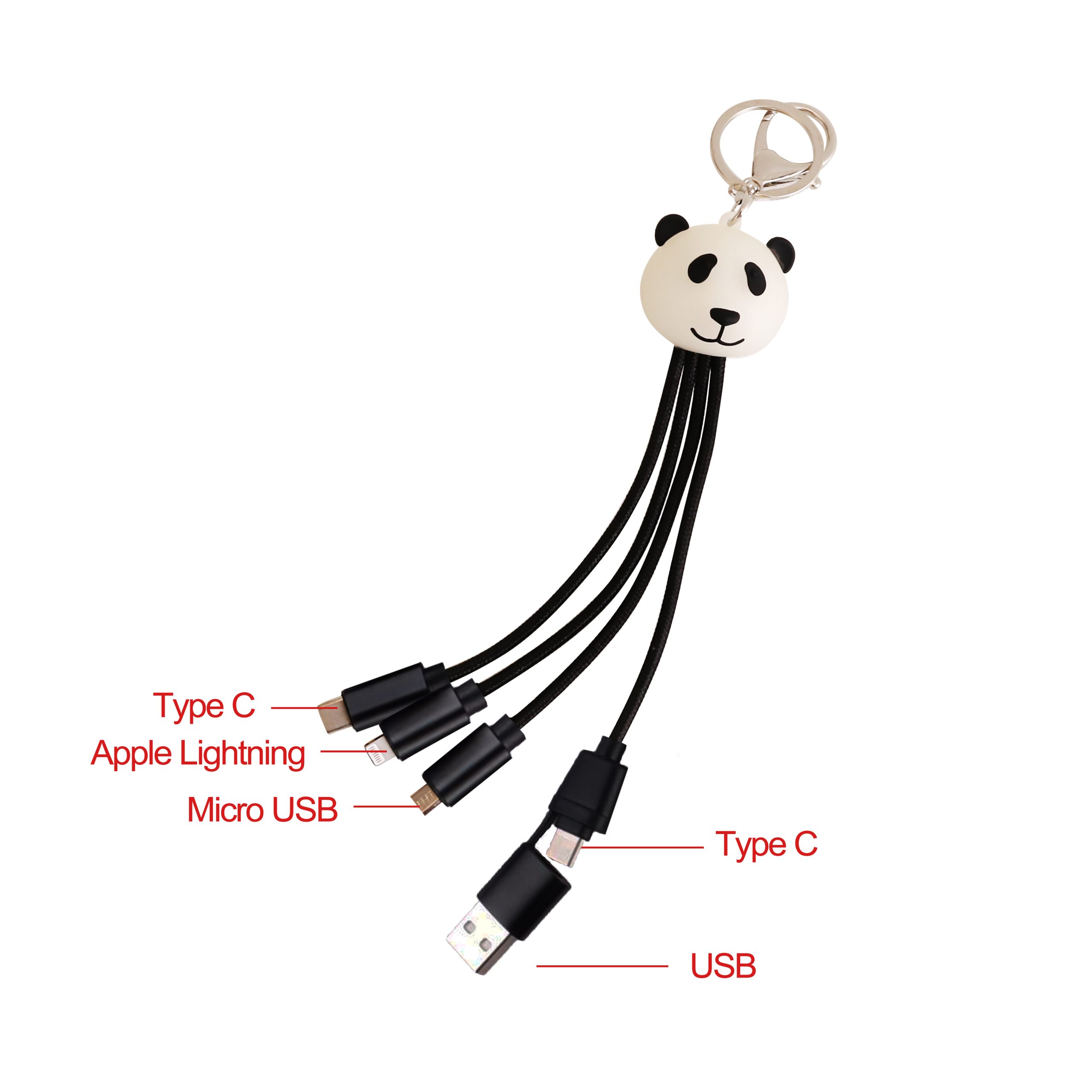Custom Shape Light Up Charging Cable with Keyring - Image 9