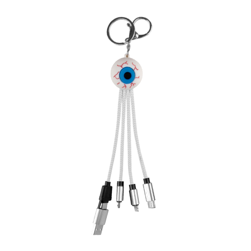 Custom Shape Light Up Charging Cable with Keyring - Image 8