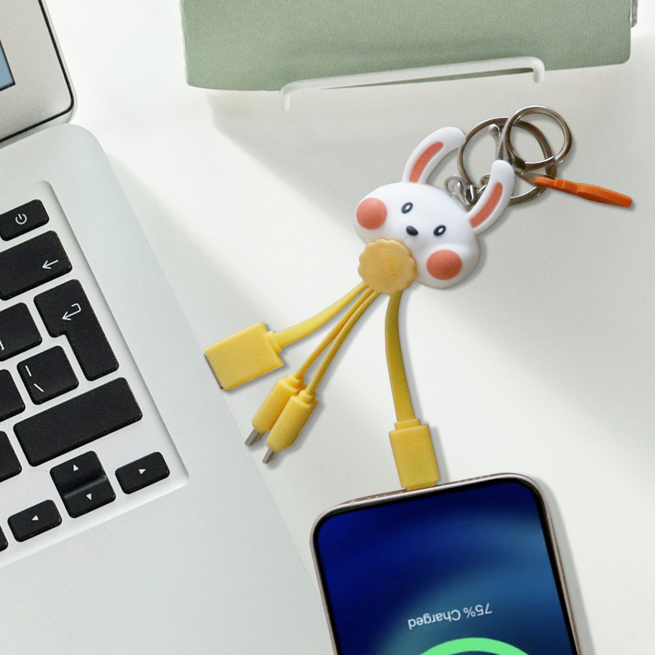 Custom Shape PVC Charging Cable with Keyring - Image 8