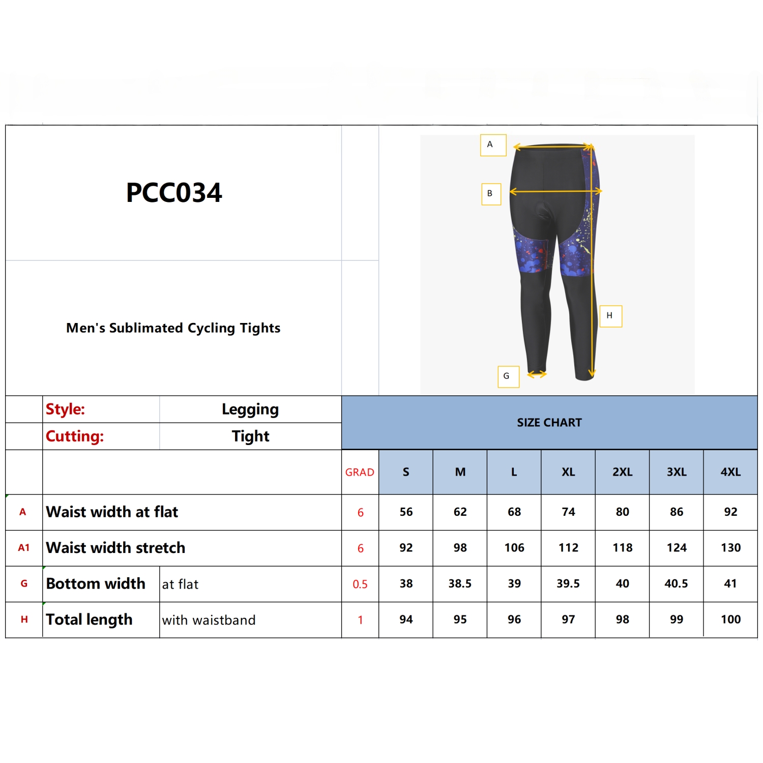 Men's Sublimated Cycling Tights - Image 11