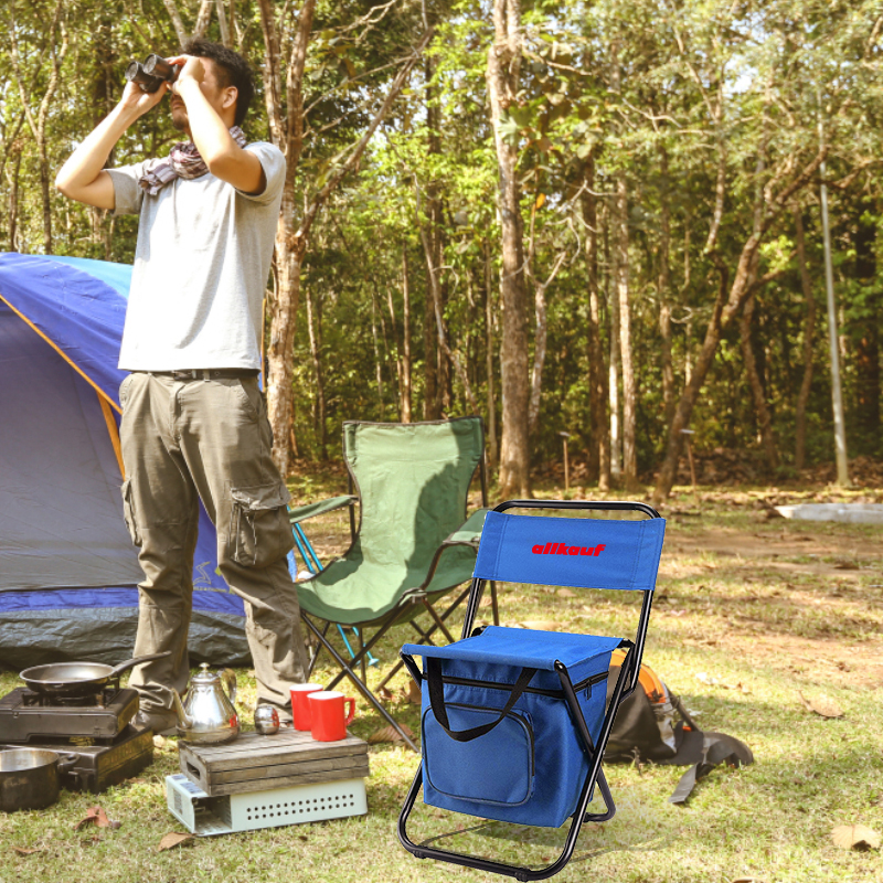 Adult Foldable Camping Chair with Cooler Bag - Image 11