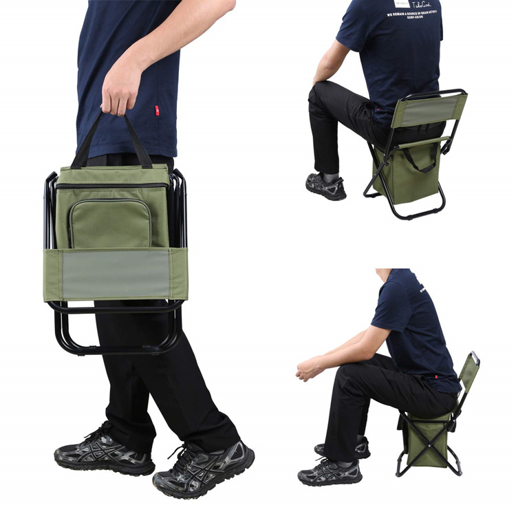 Adult Foldable Camping Chair with Cooler Bag - Image 10