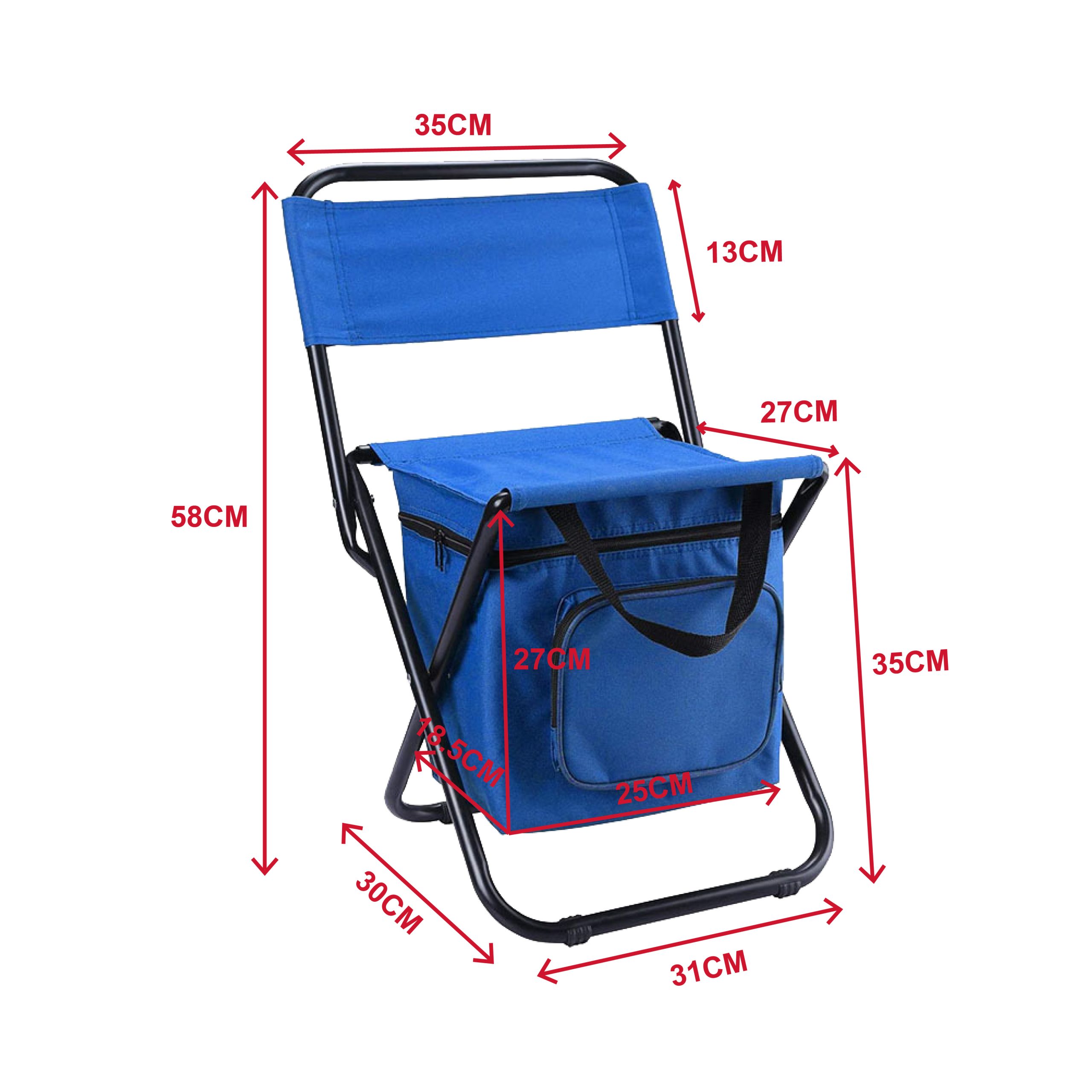 Adult Foldable Camping Chair with Cooler Bag - Image 5