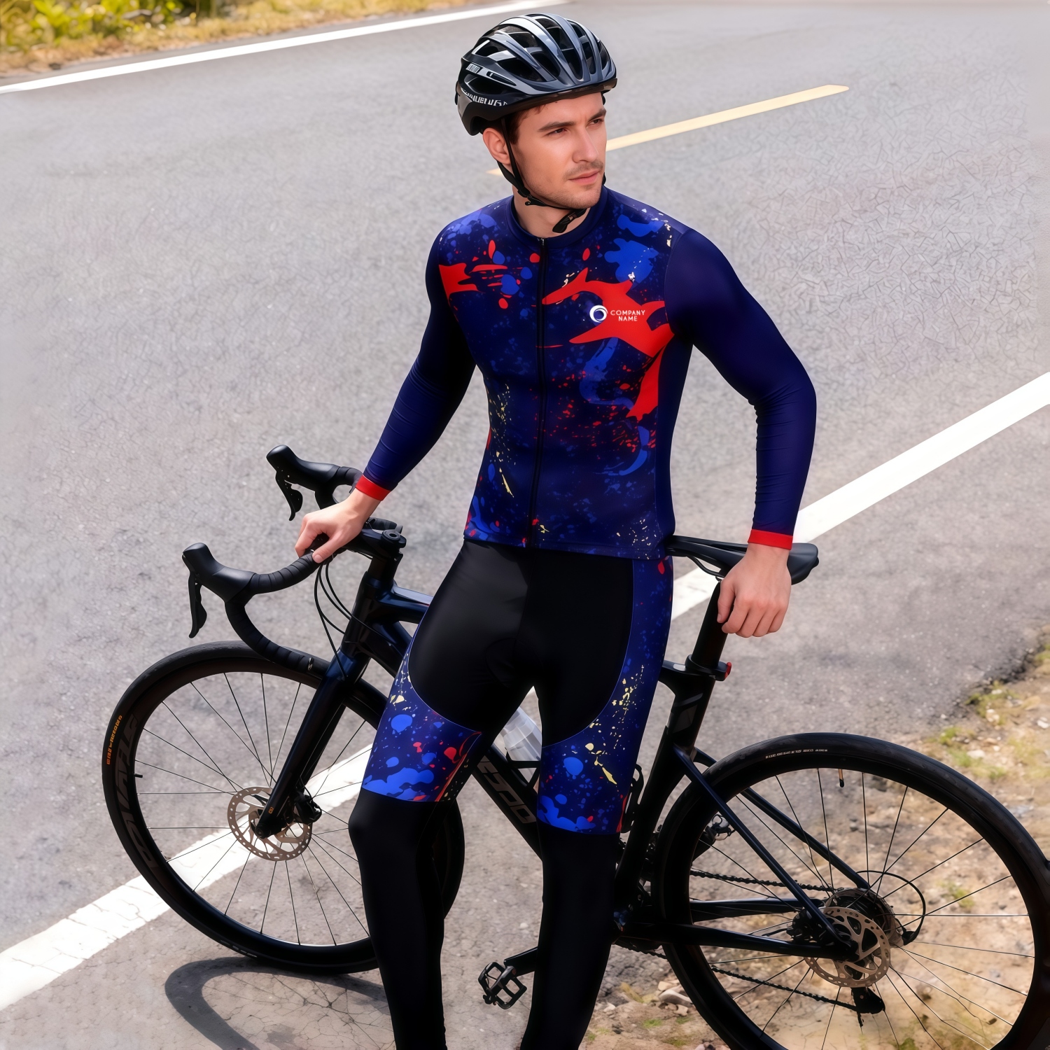 Men's Sublimated Long Sleeve Cycling Jersey - Image 2