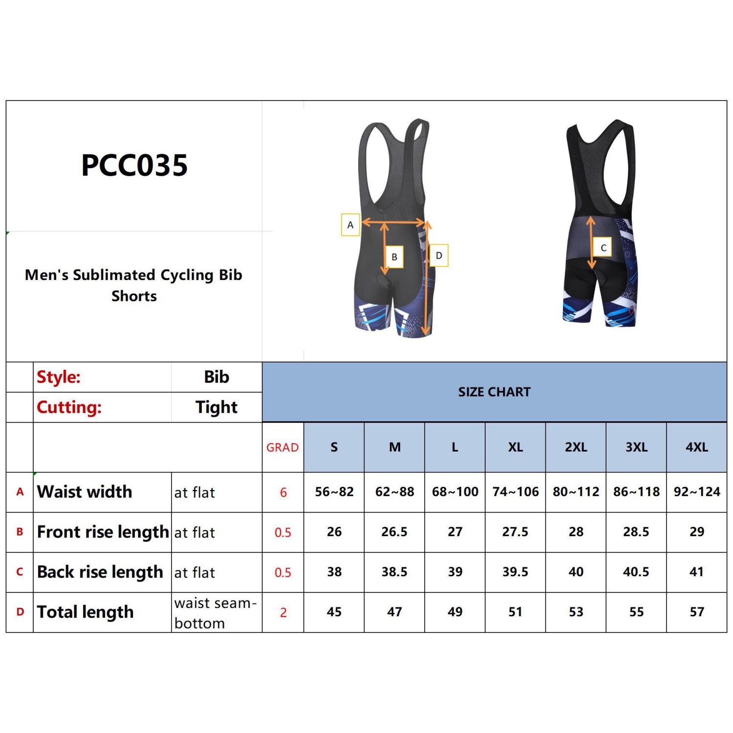 Men's Sublimated Cycling Bib Shorts - Image 13