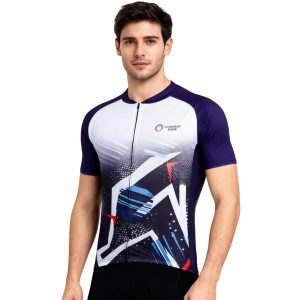 Unisex Sublimated Stand Collar  Raglan Short Sleeves Cycling Jersey
