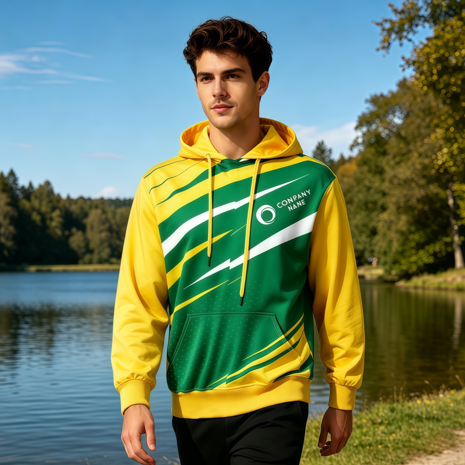 Unisex Adults Polyester Spandex Sublimated Hoodie With Pocket - Image 2