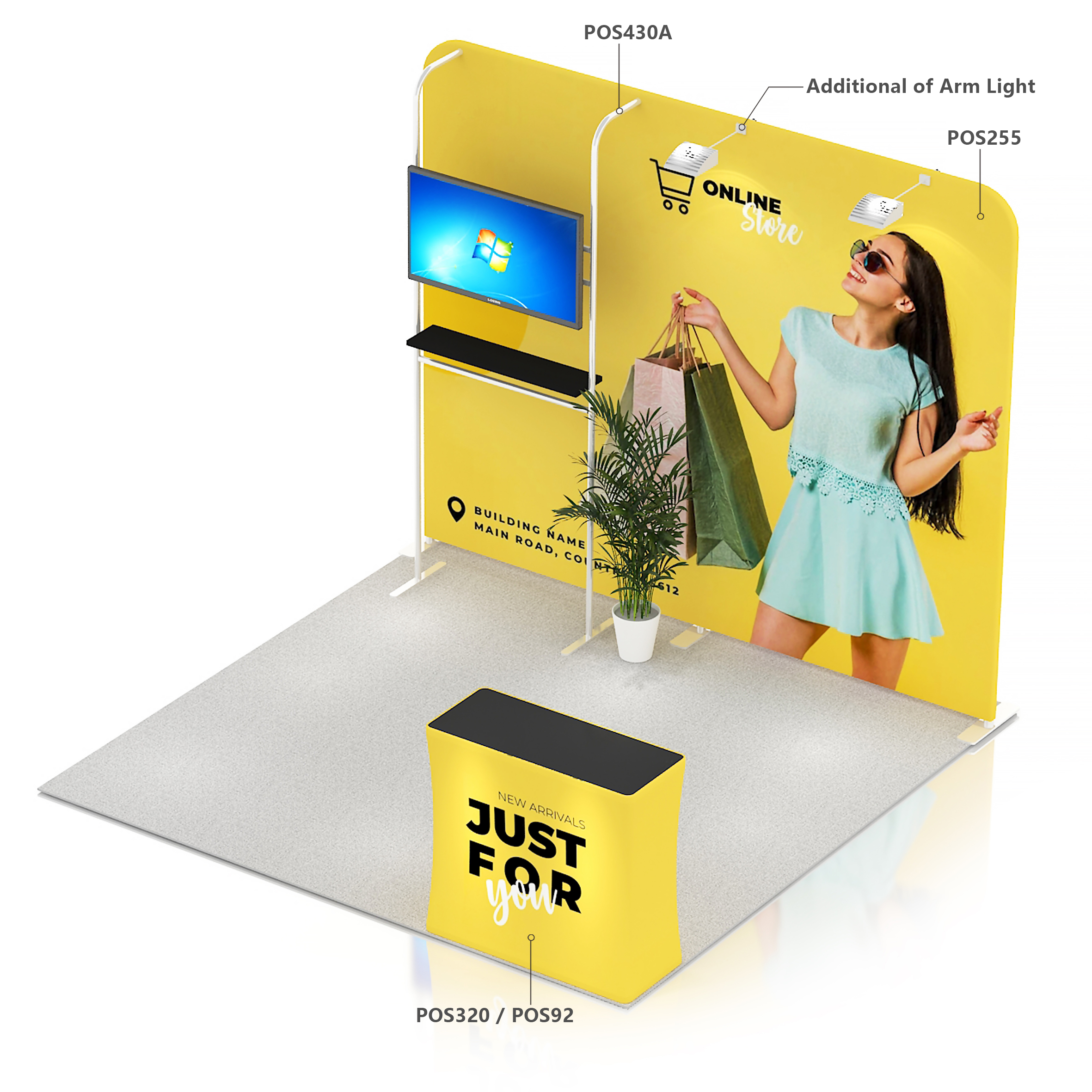 Monitor Mount & Shelves Stand - Image 2