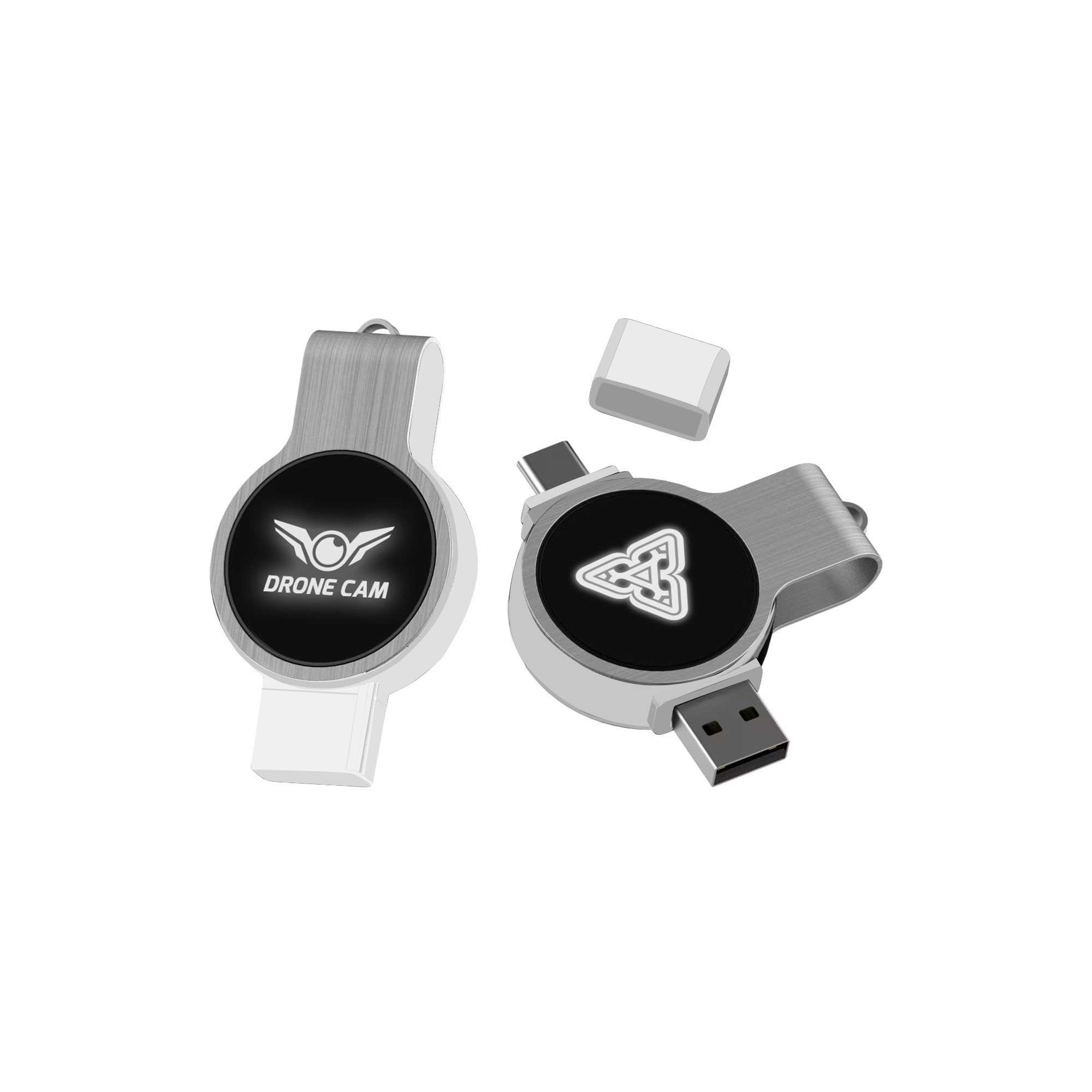 Double Ended Swivel Lighting Logo Flash Drive - Image 5