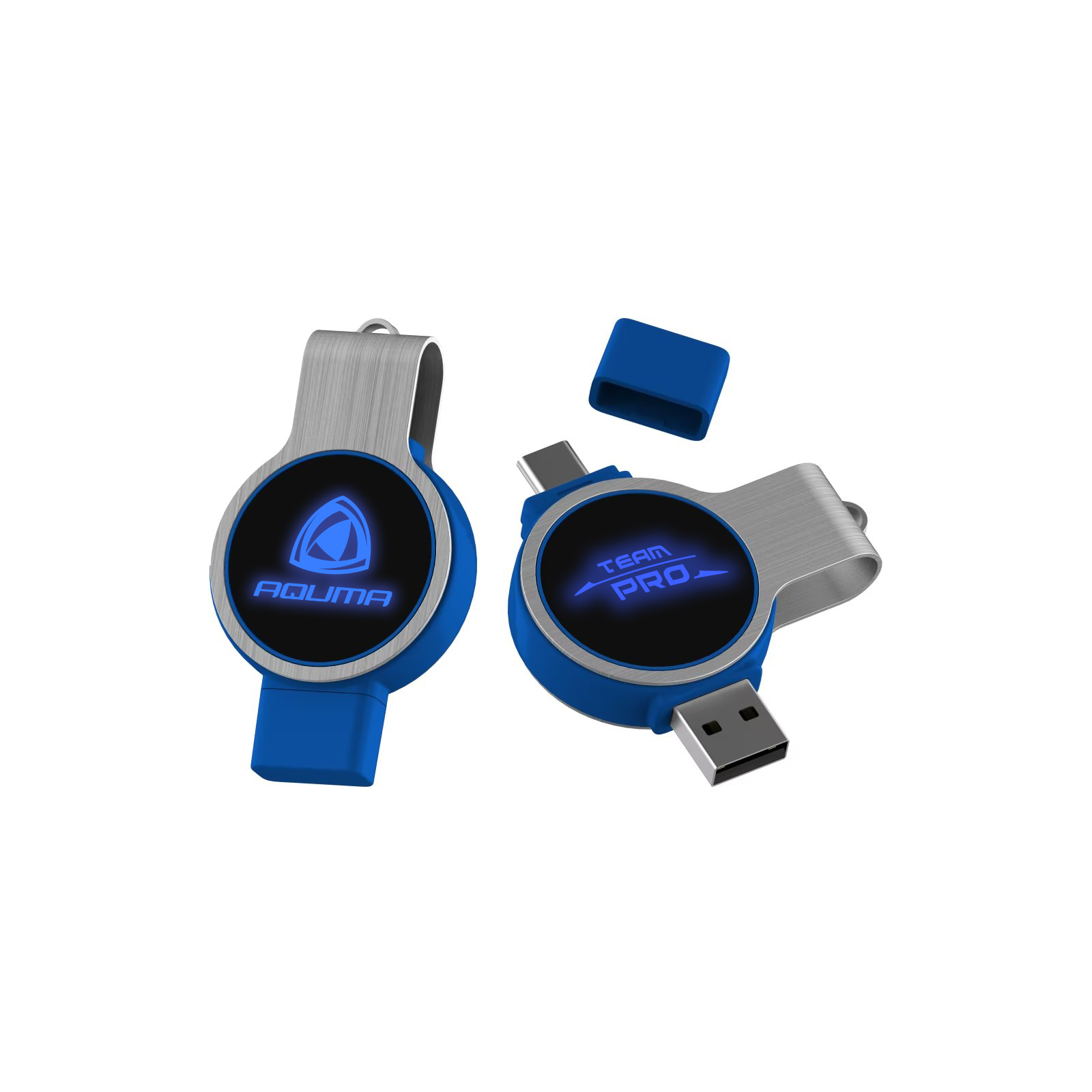 Double Ended Swivel Lighting Logo Flash Drive - Image 3