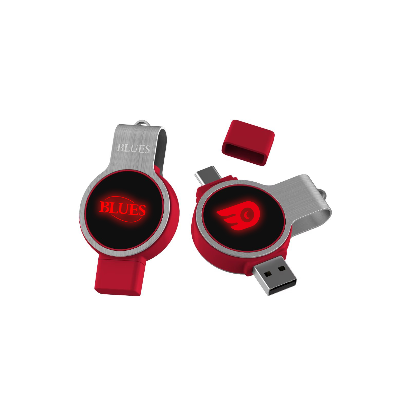 Double Ended Swivel Lighting Logo Flash Drive - Image 4
