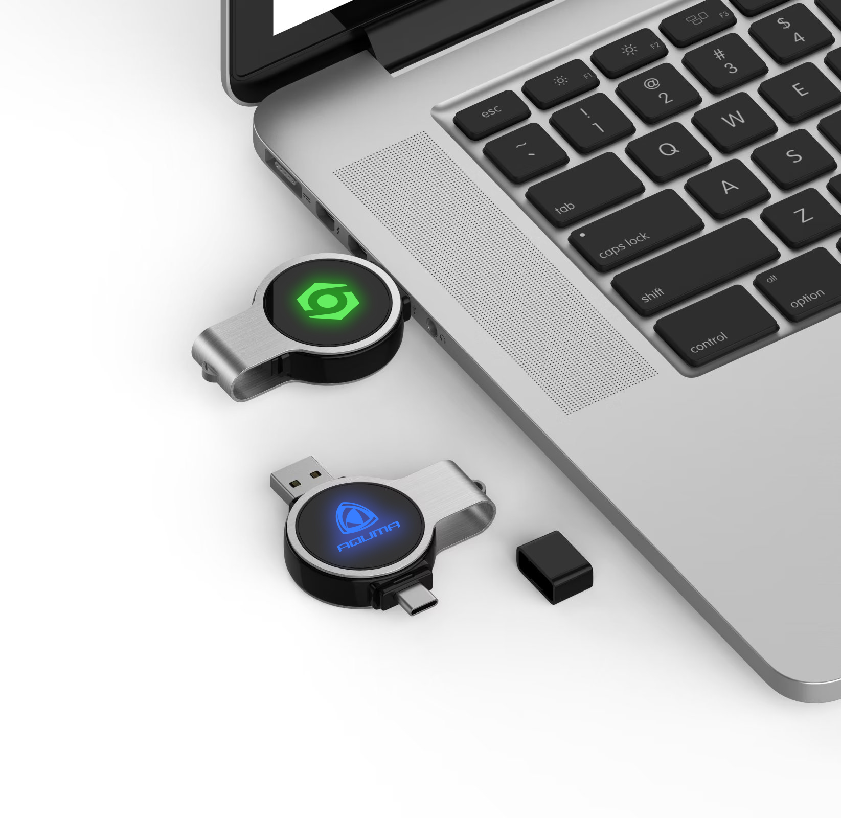 Double Ended Swivel Lighting Logo Flash Drive - Image 7