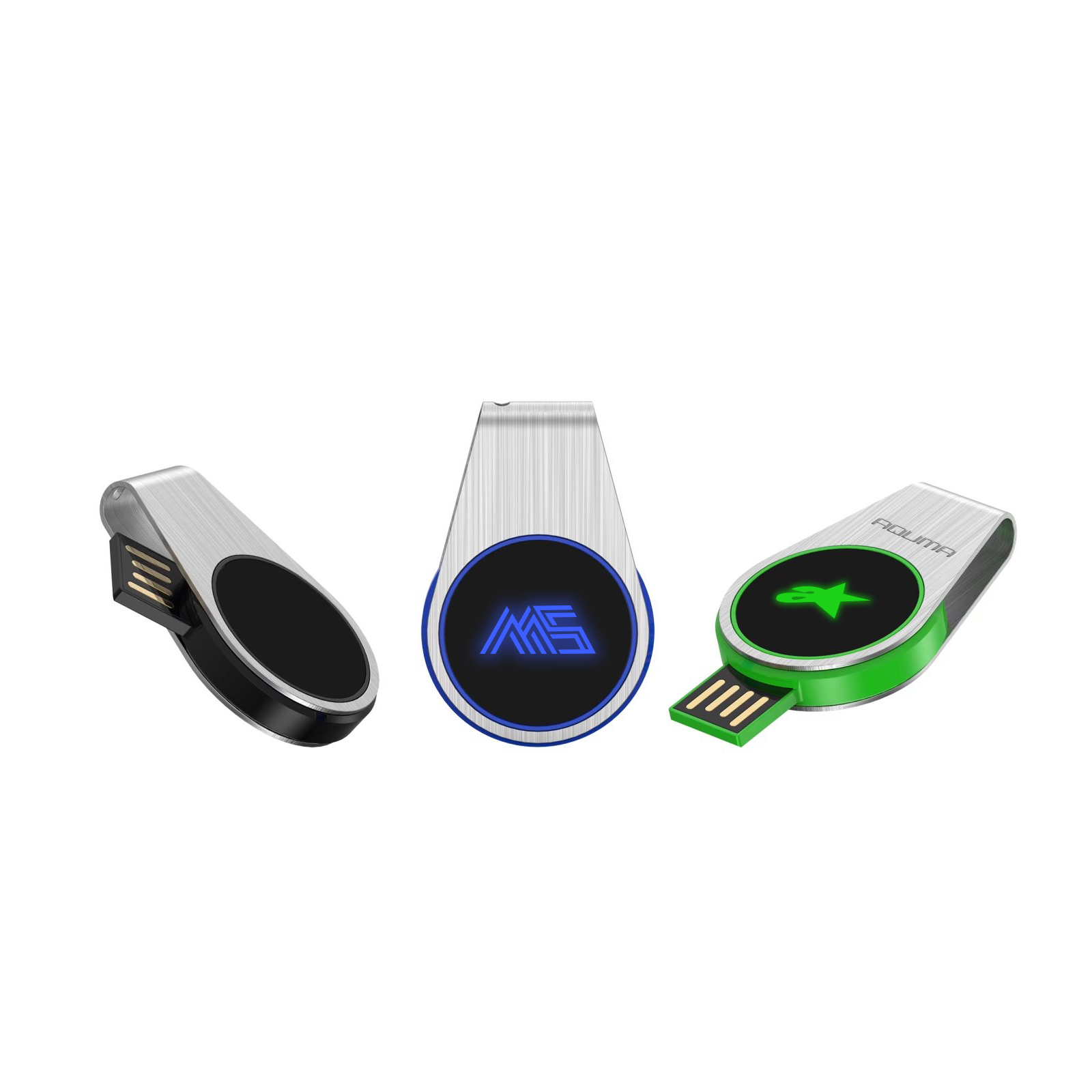 Swivel Lighting Logo Flash Drive - Image 4