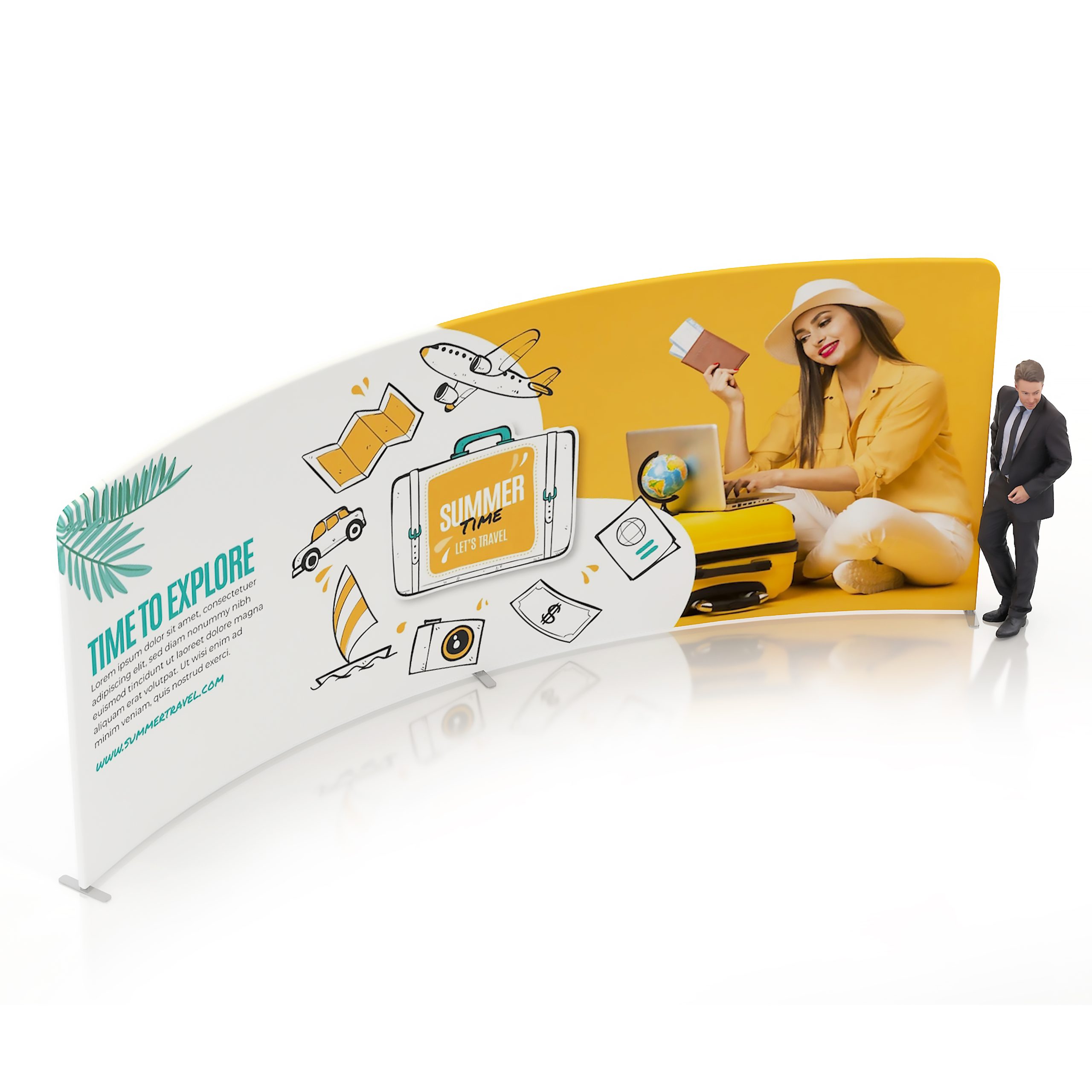 6m C-Shaped Tension Fabric Display Wall - Image 3
