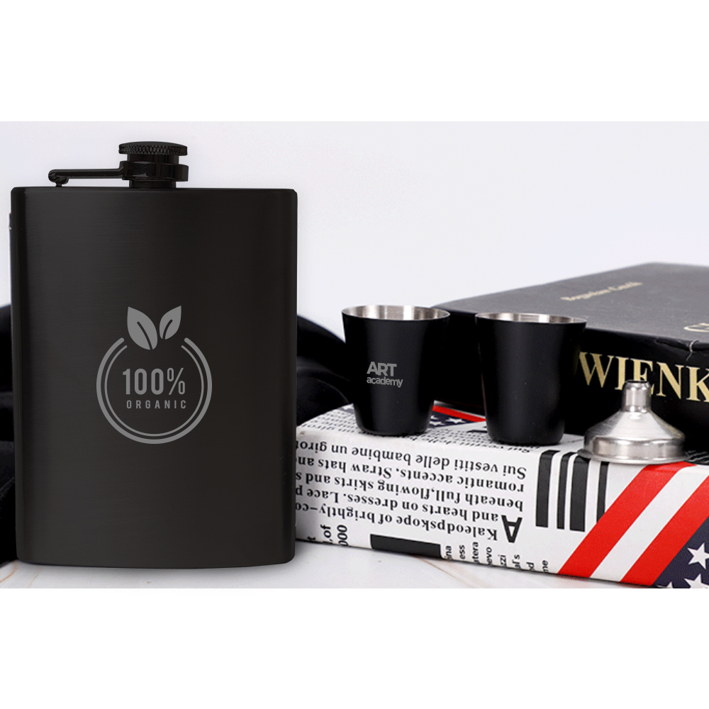8 OZ Stainless Steel Hip Flask Set - Image 5