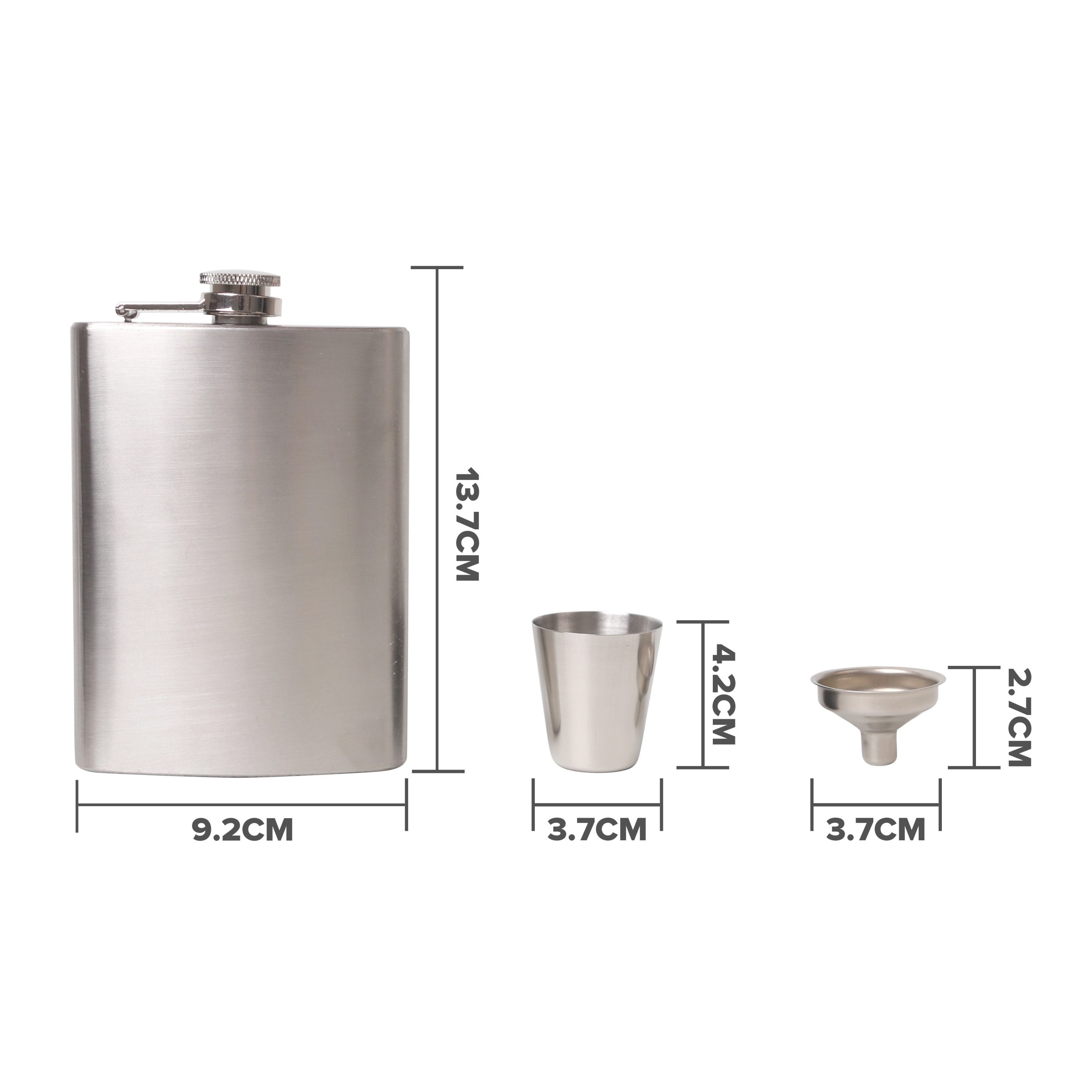 8 OZ Stainless Steel Hip Flask Set - Image 4