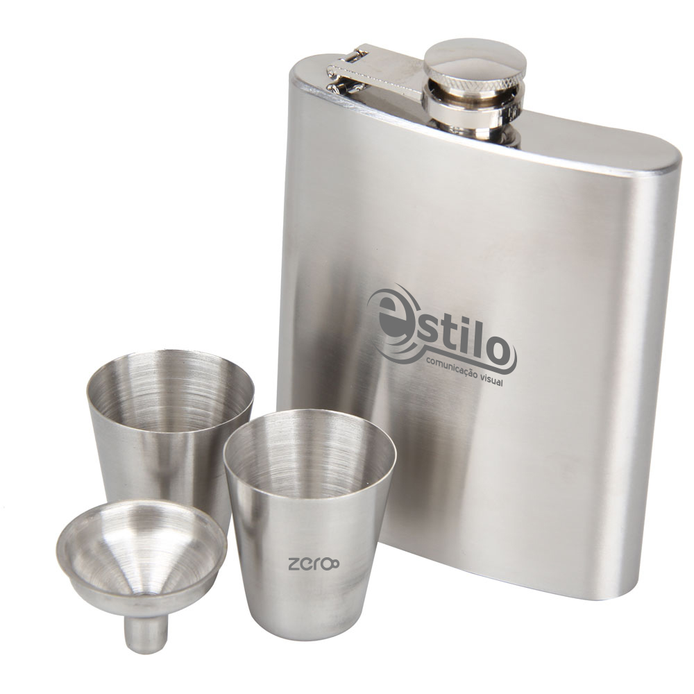 8 OZ Stainless Steel Hip Flask Set - Image 3