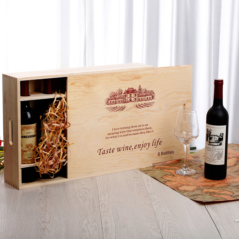 Six-pack Wooden Wine Gift Box - Image 8