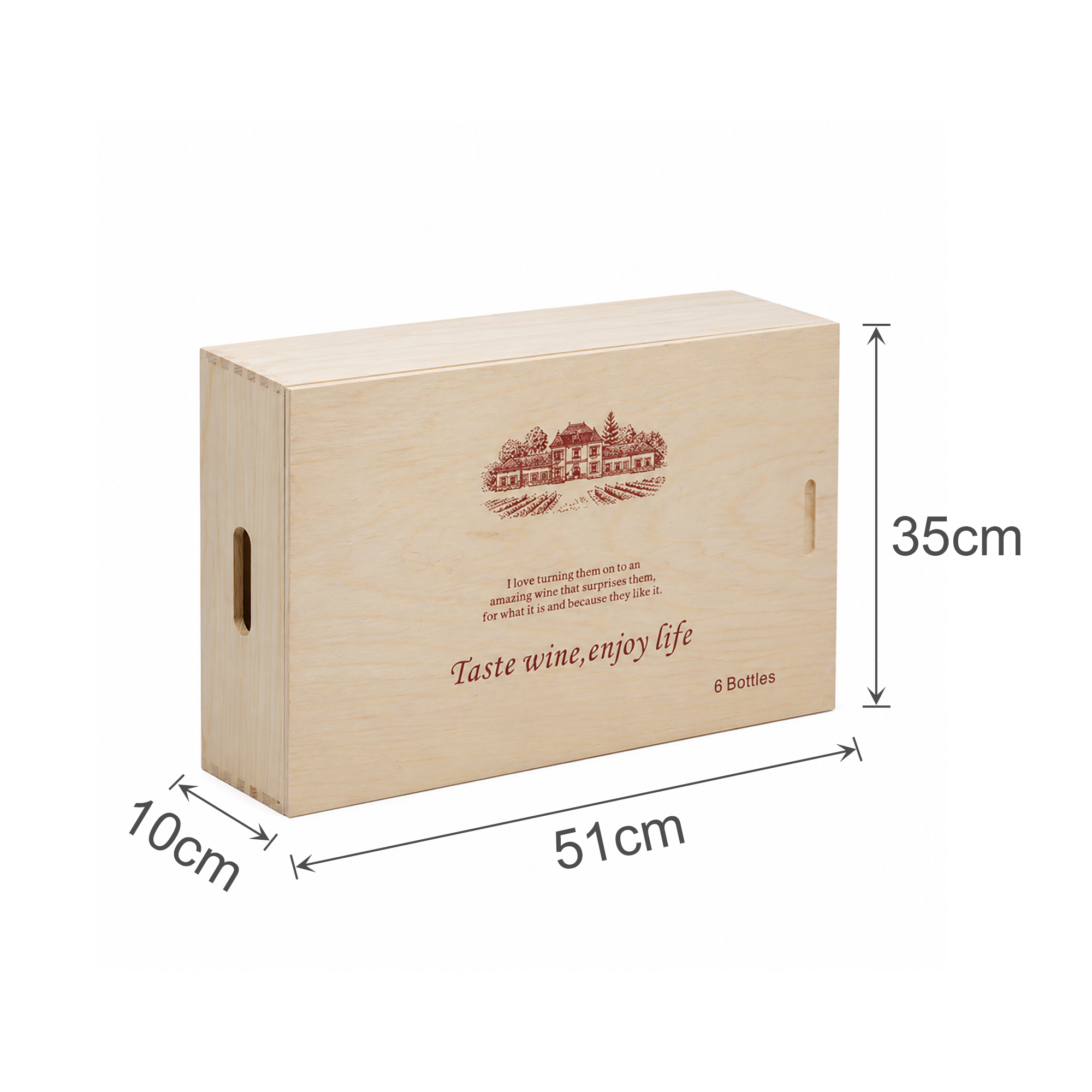 Six-pack Wooden Wine Gift Box - Image 3
