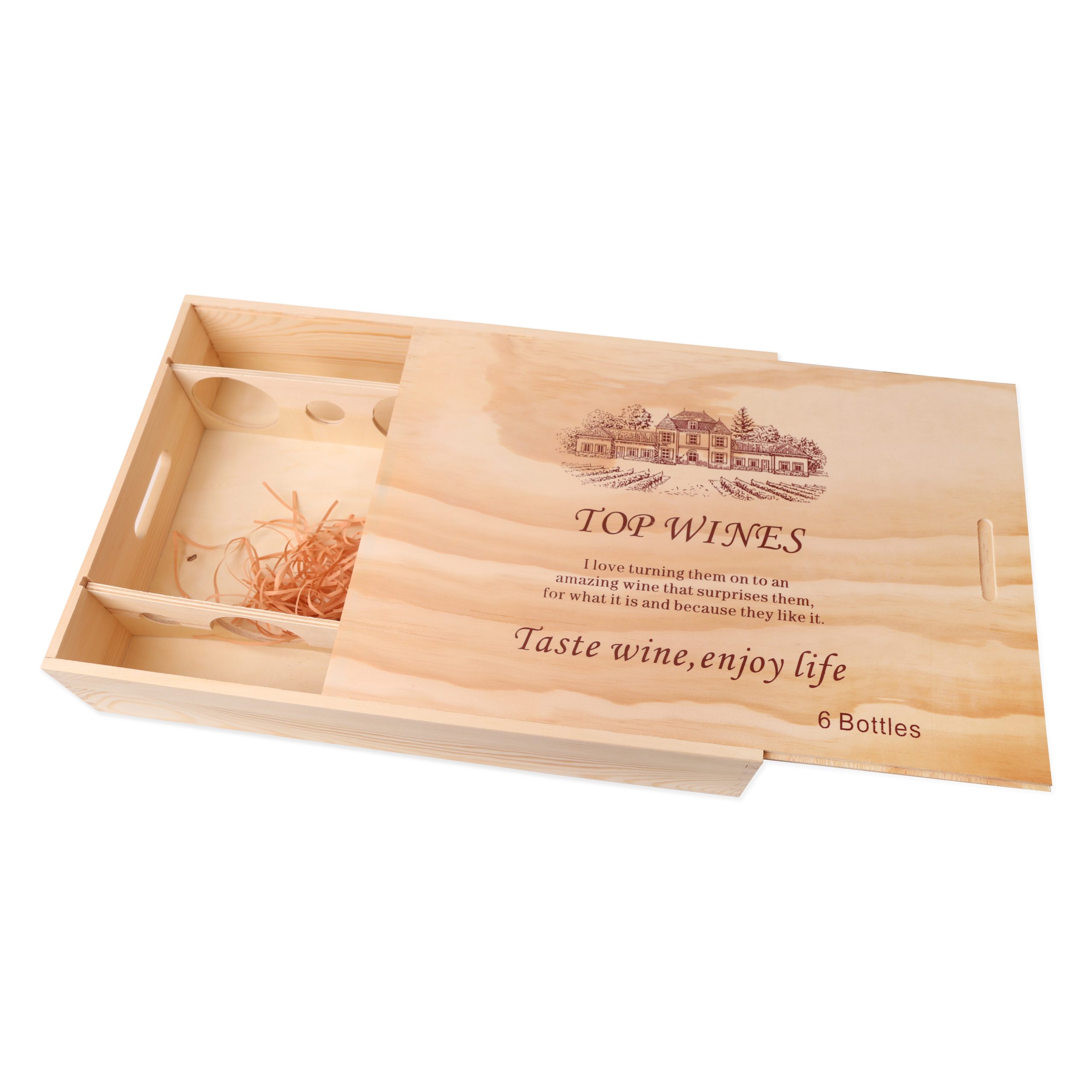 Six-pack Wooden Wine Gift Box - Image 2