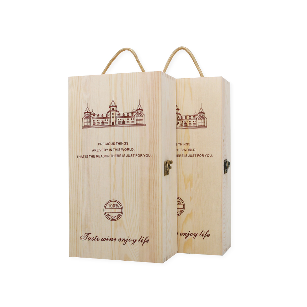 Double Bottle Wooden Wine Box - Image 2
