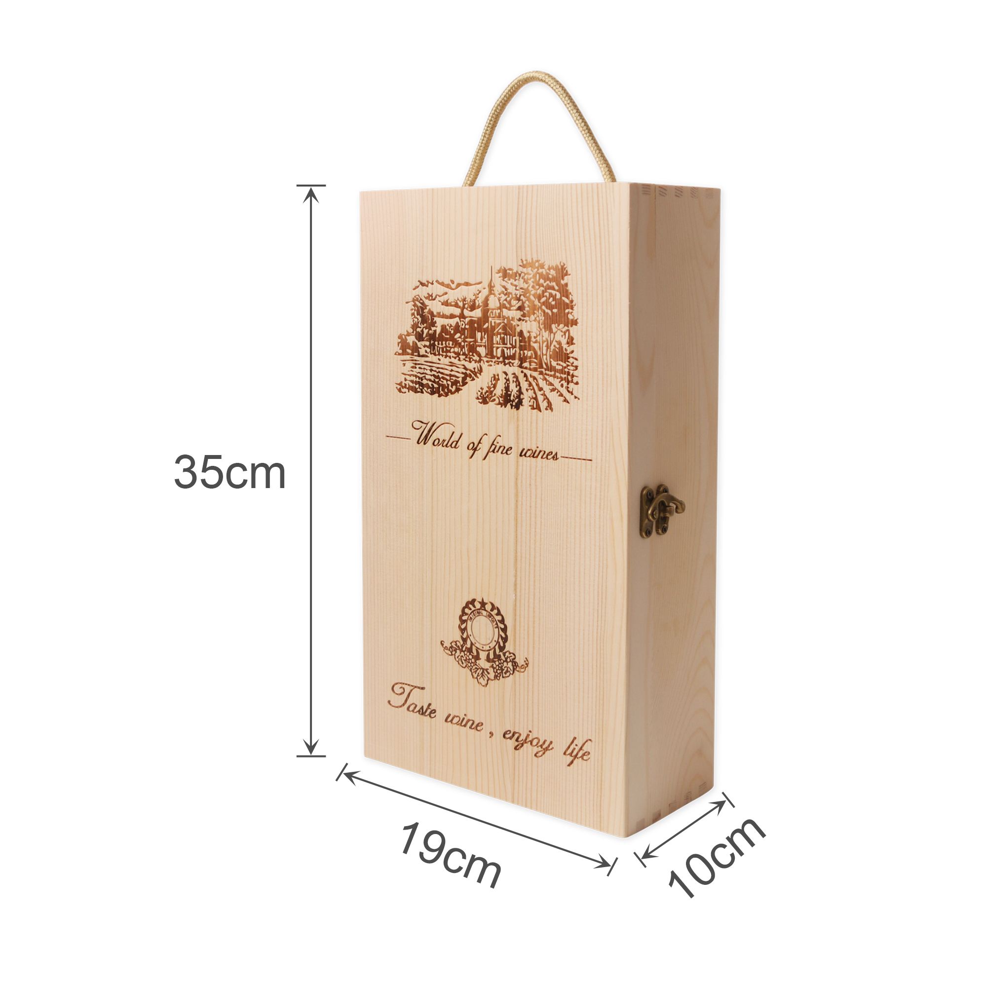Double Bottle Wooden Wine Box - Image 3