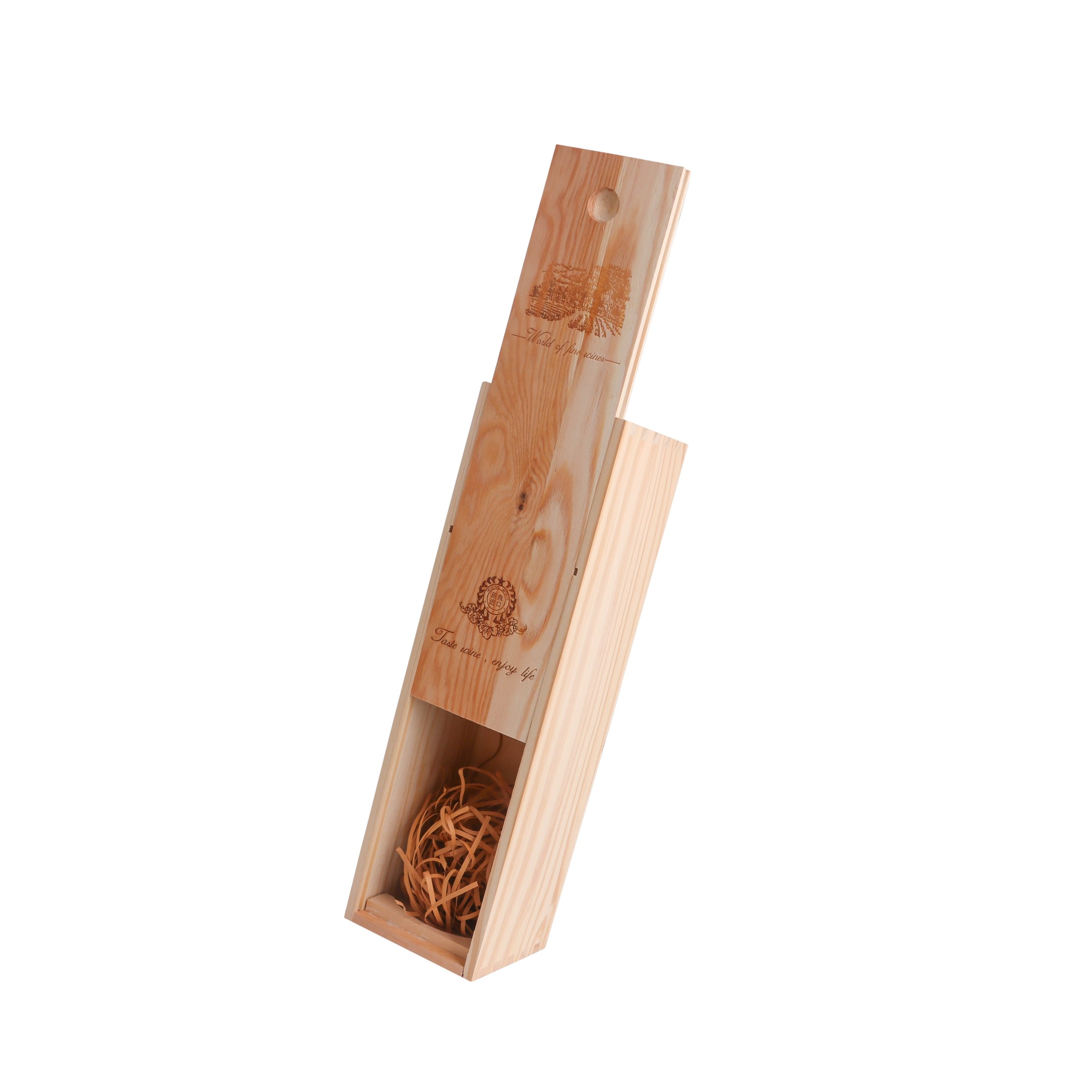 Single Bottle Wooden Wine Box - Image 2
