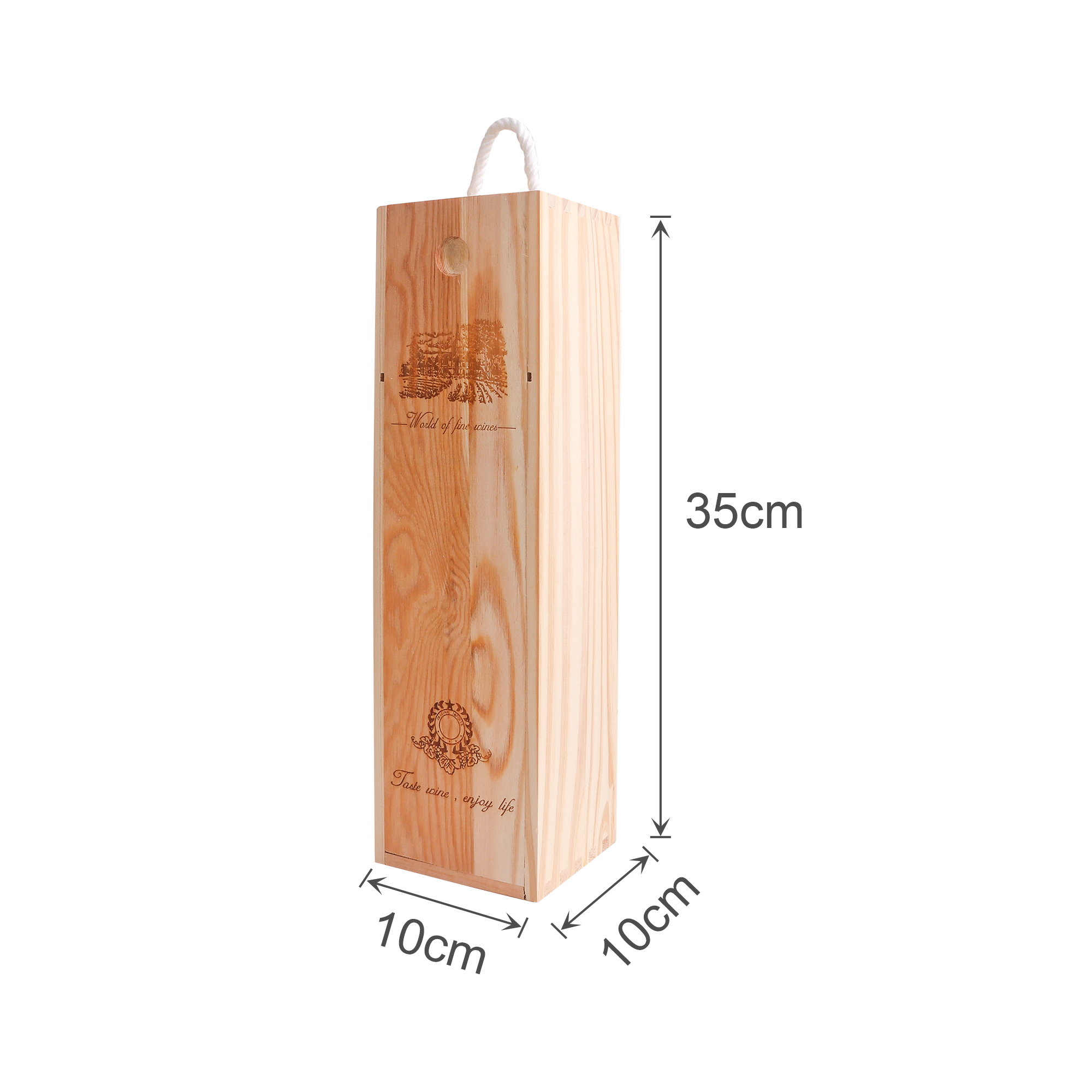 Single Bottle Wooden Wine Box - Image 3