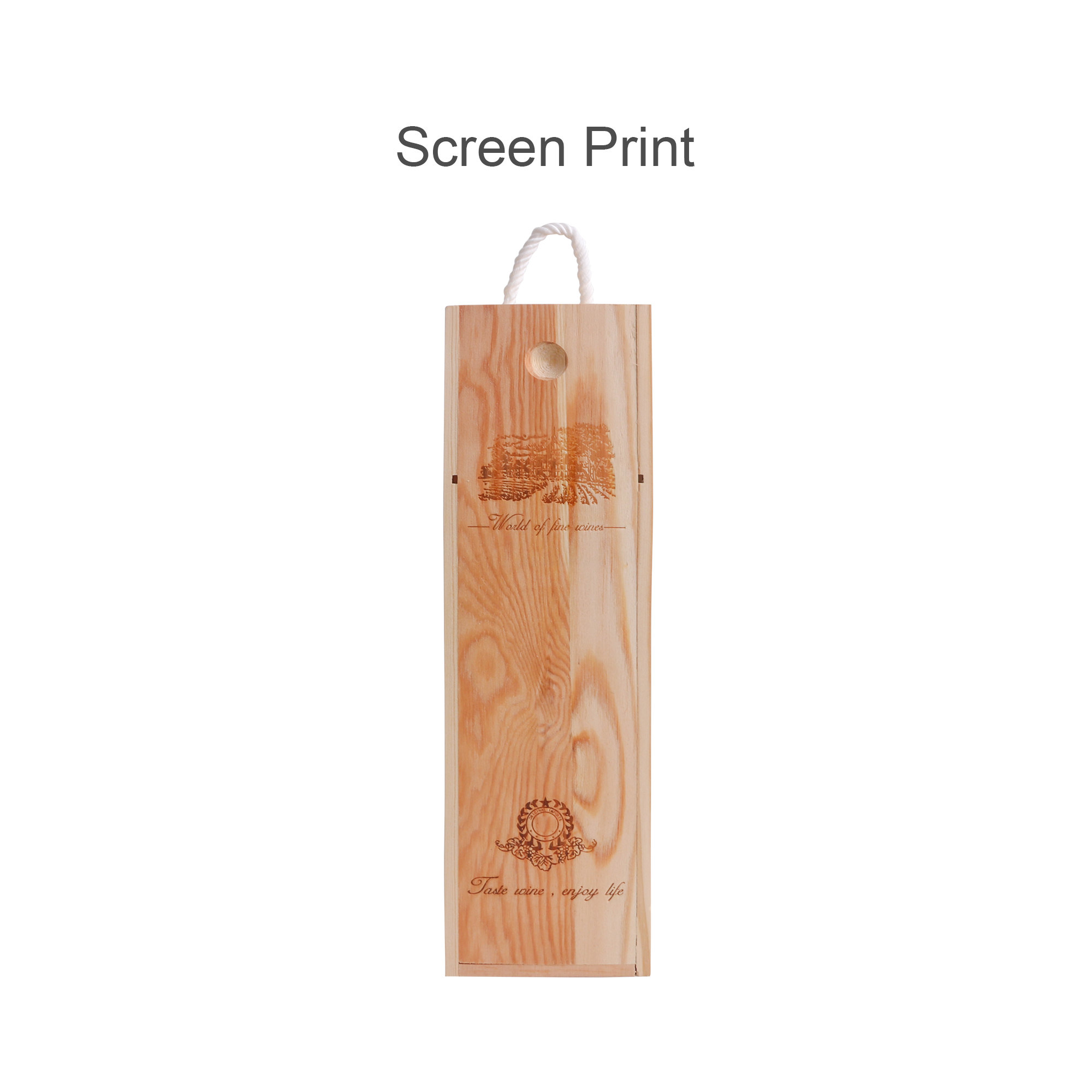 Single Bottle Wooden Wine Box - Image 4
