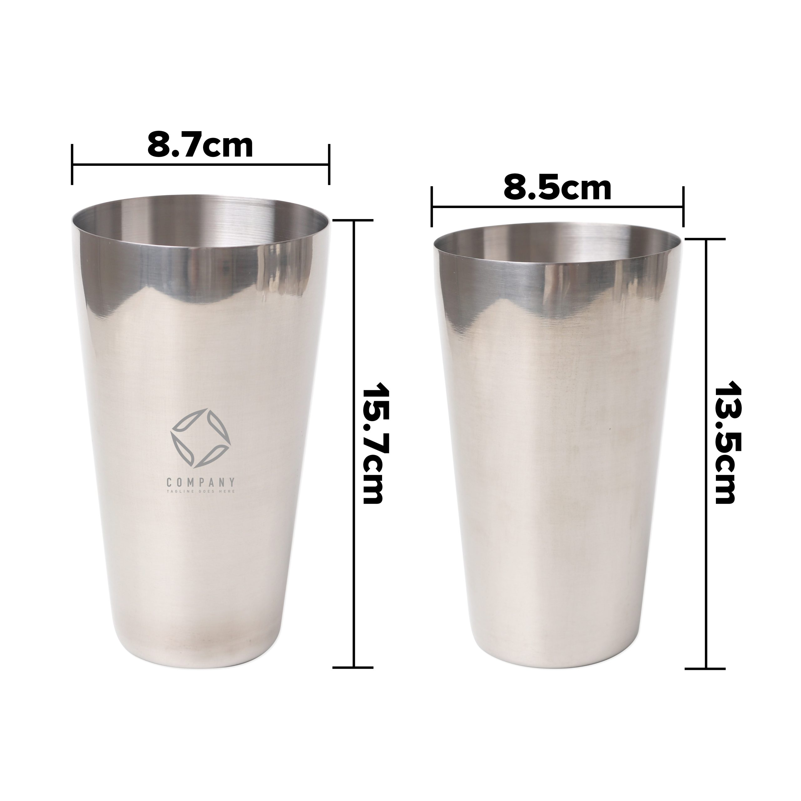 Stainless Steel Boston Cocktail Shaker(550ml+750ml) - Image 4