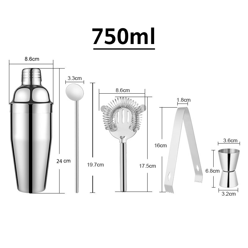 750ml Cocktail Tools Set (5pcs) - Image 3
