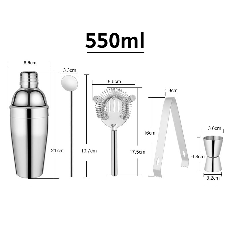 550ml Cocktail Tools Set (5pcs) - Image 4
