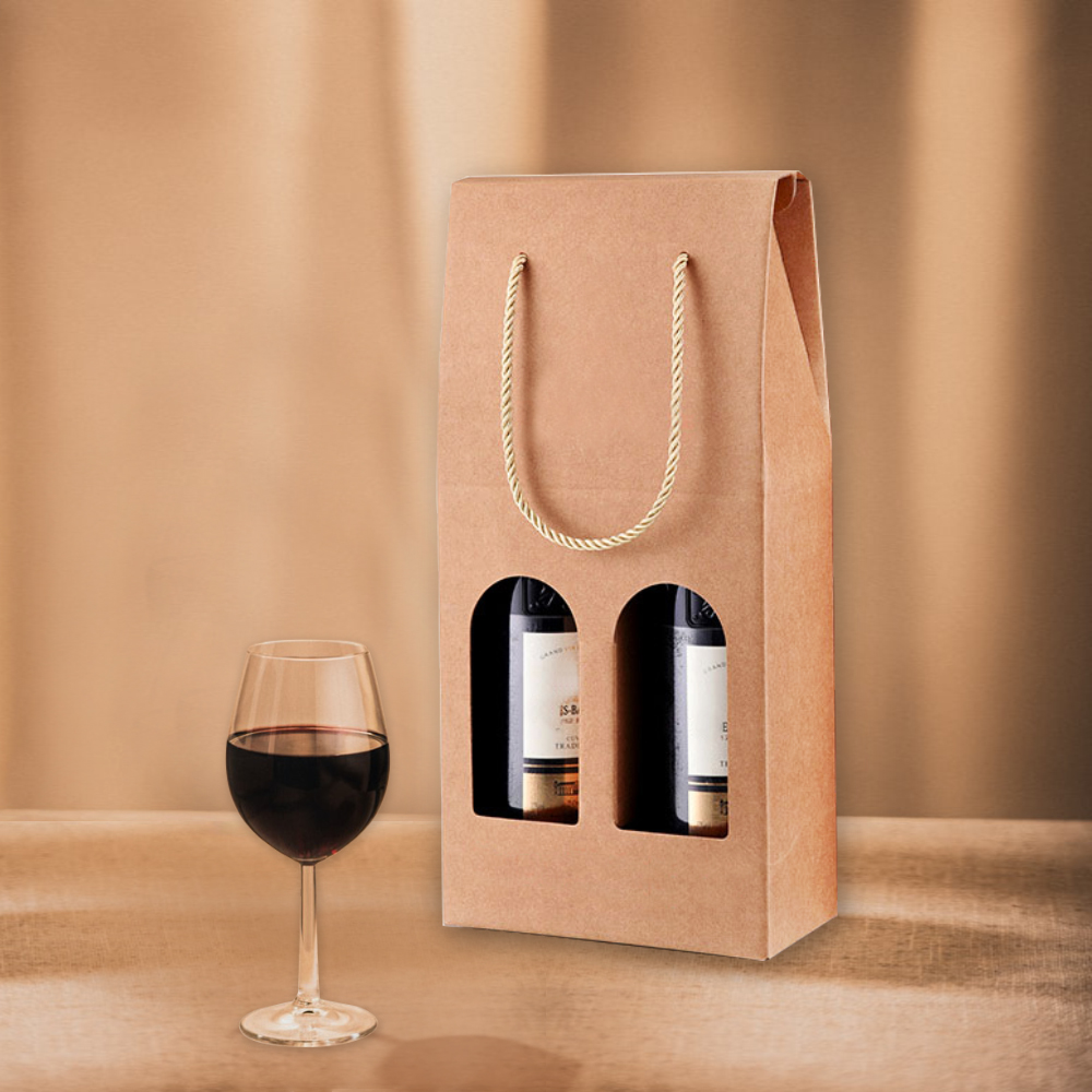 Double Bottle Wine Box with Rope Handle - Image 10