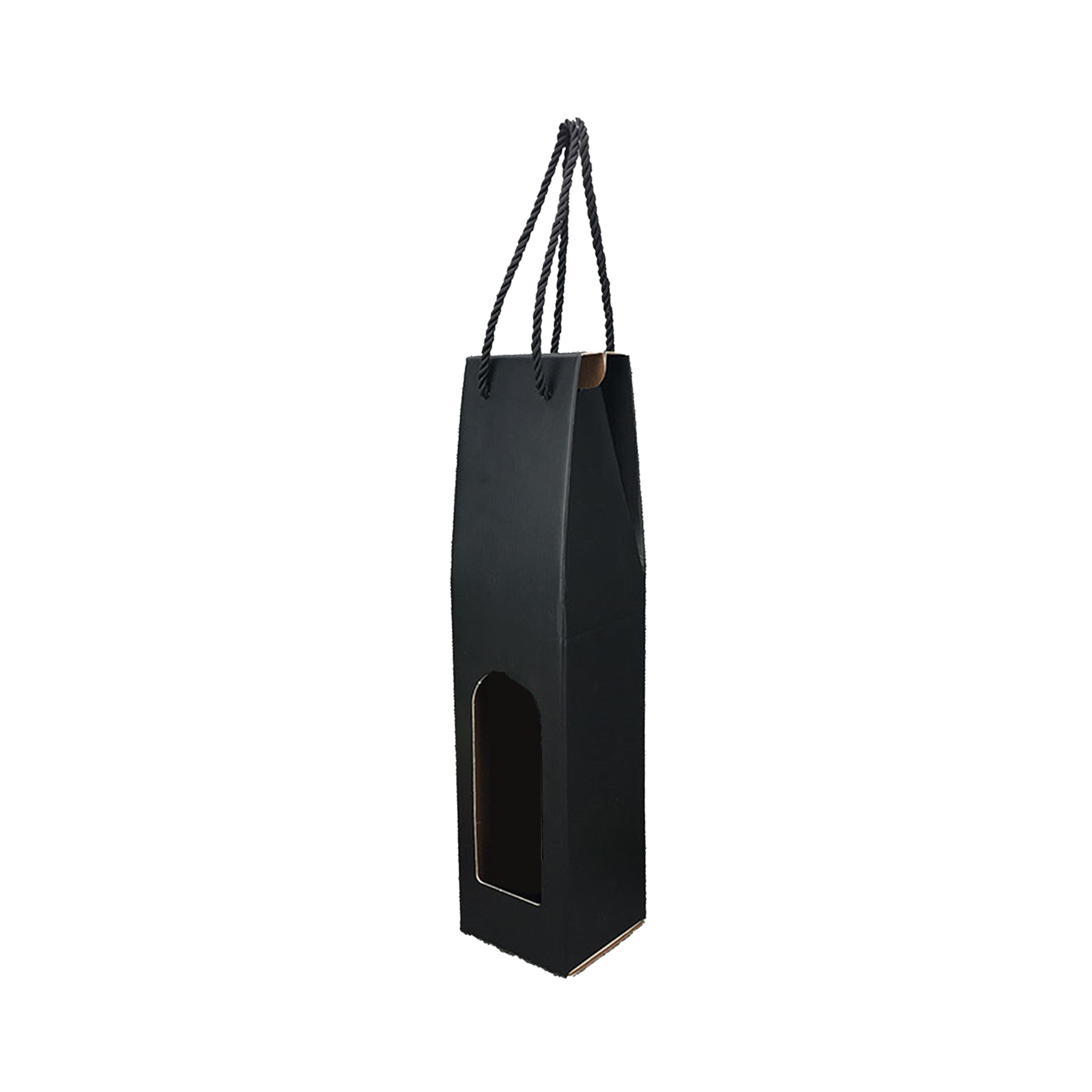 Single Bottle Wine Box with Rope Handle - Image 2