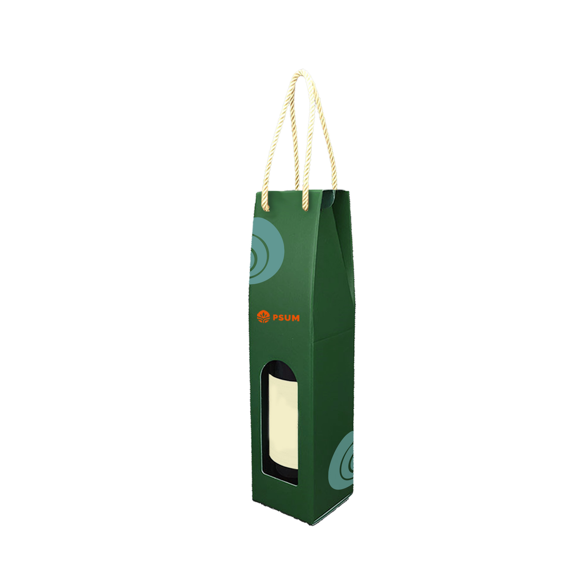 Single Bottle Wine Box with Rope Handle - Image 5