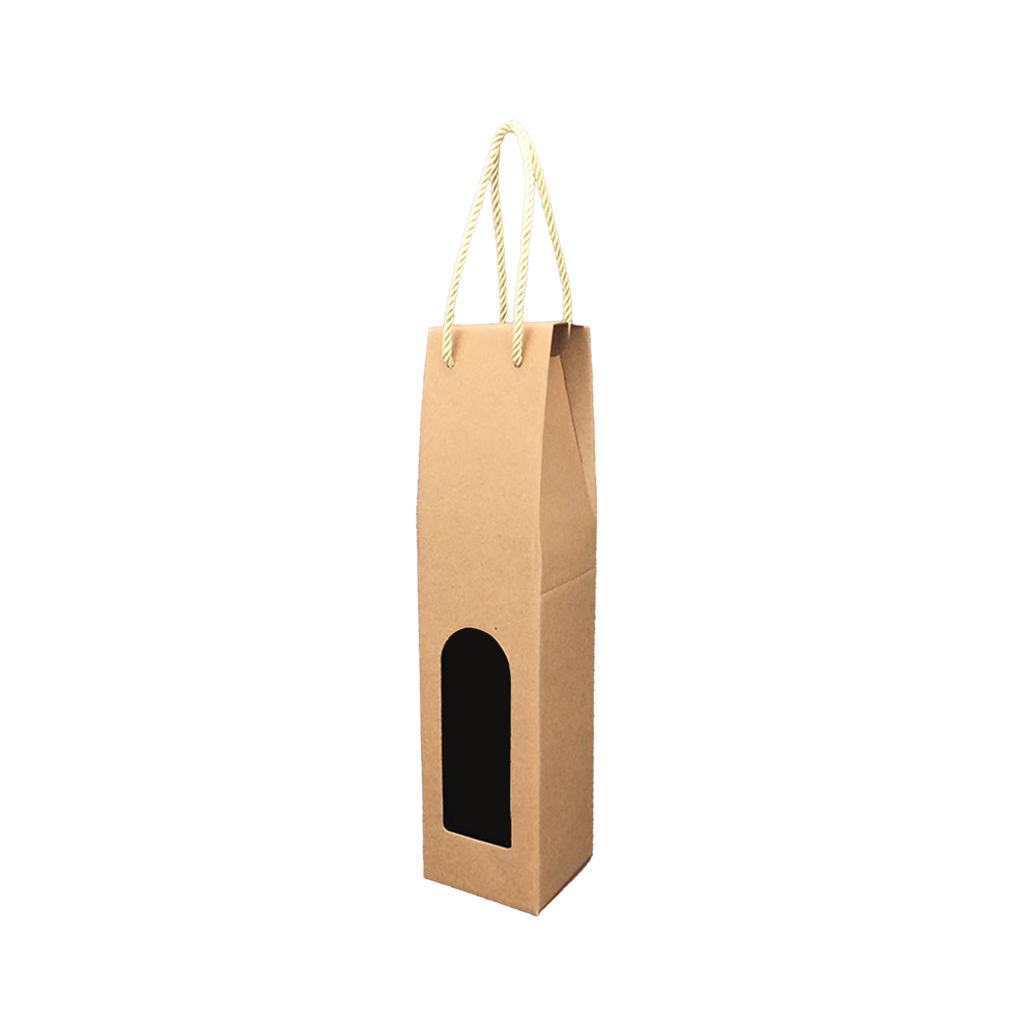 Single Bottle Wine Box with Rope Handle - Image 4