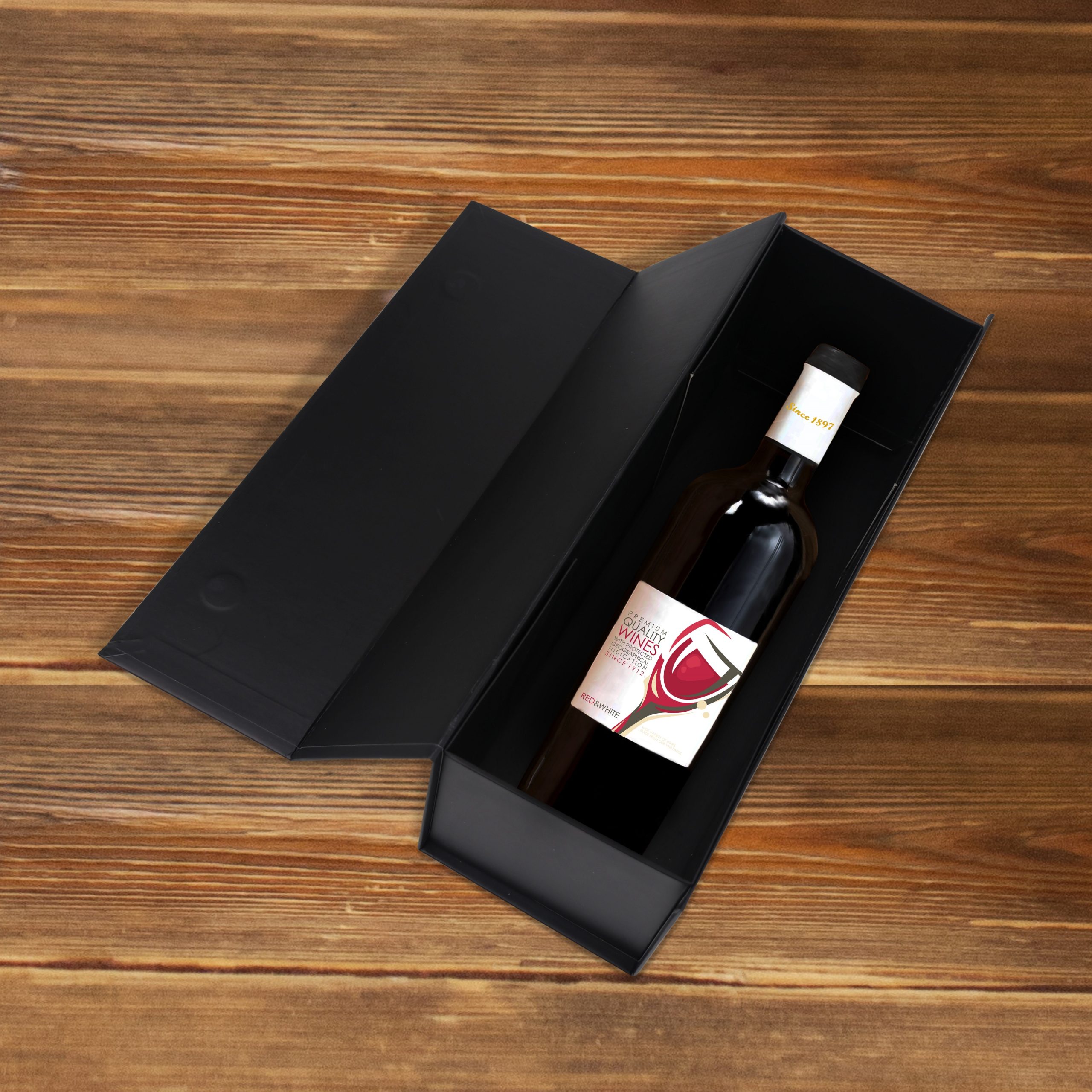Single Bottle Foldable Magnetic Wine Box - Image 7