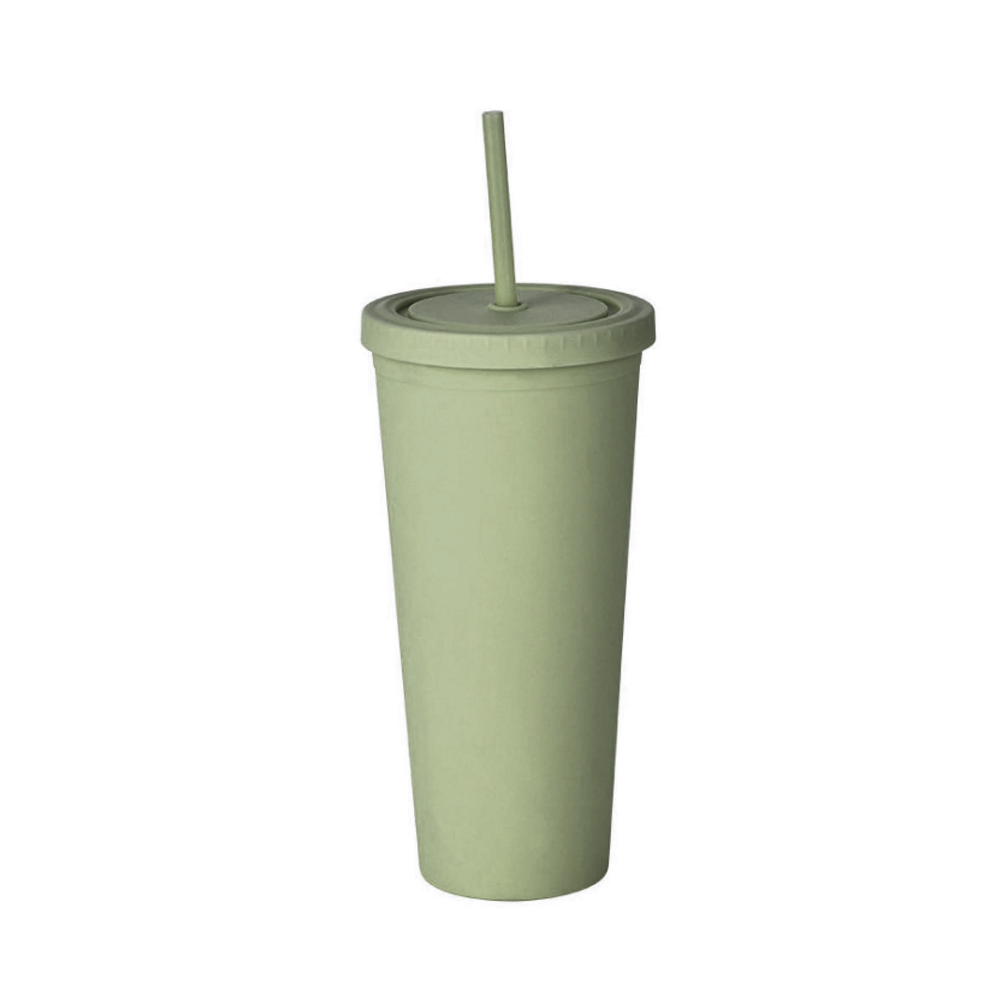 24oz Matte Plastic Cups with Lids & Straws - Image 10