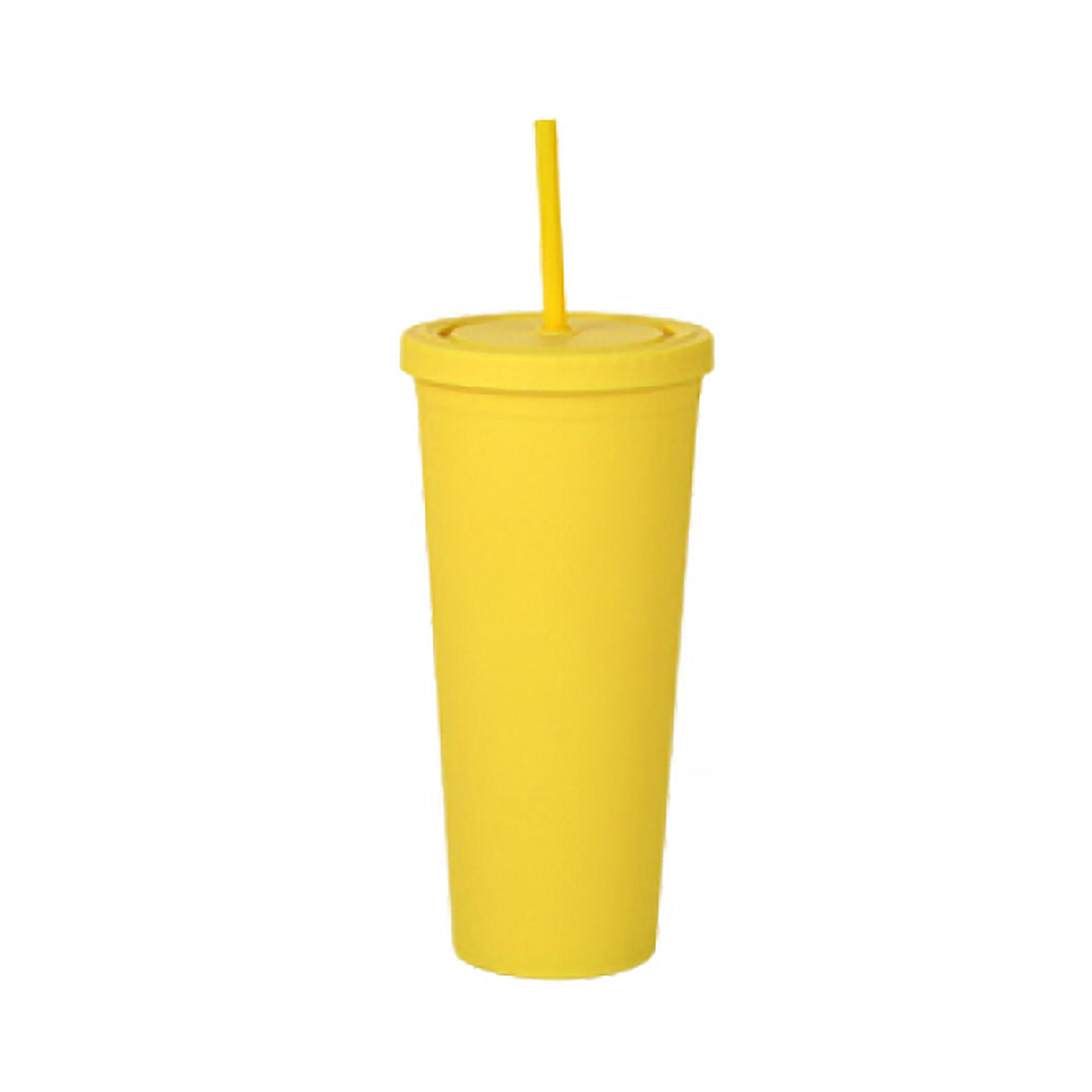 24oz Matte Plastic Cups with Lids & Straws - Image 4