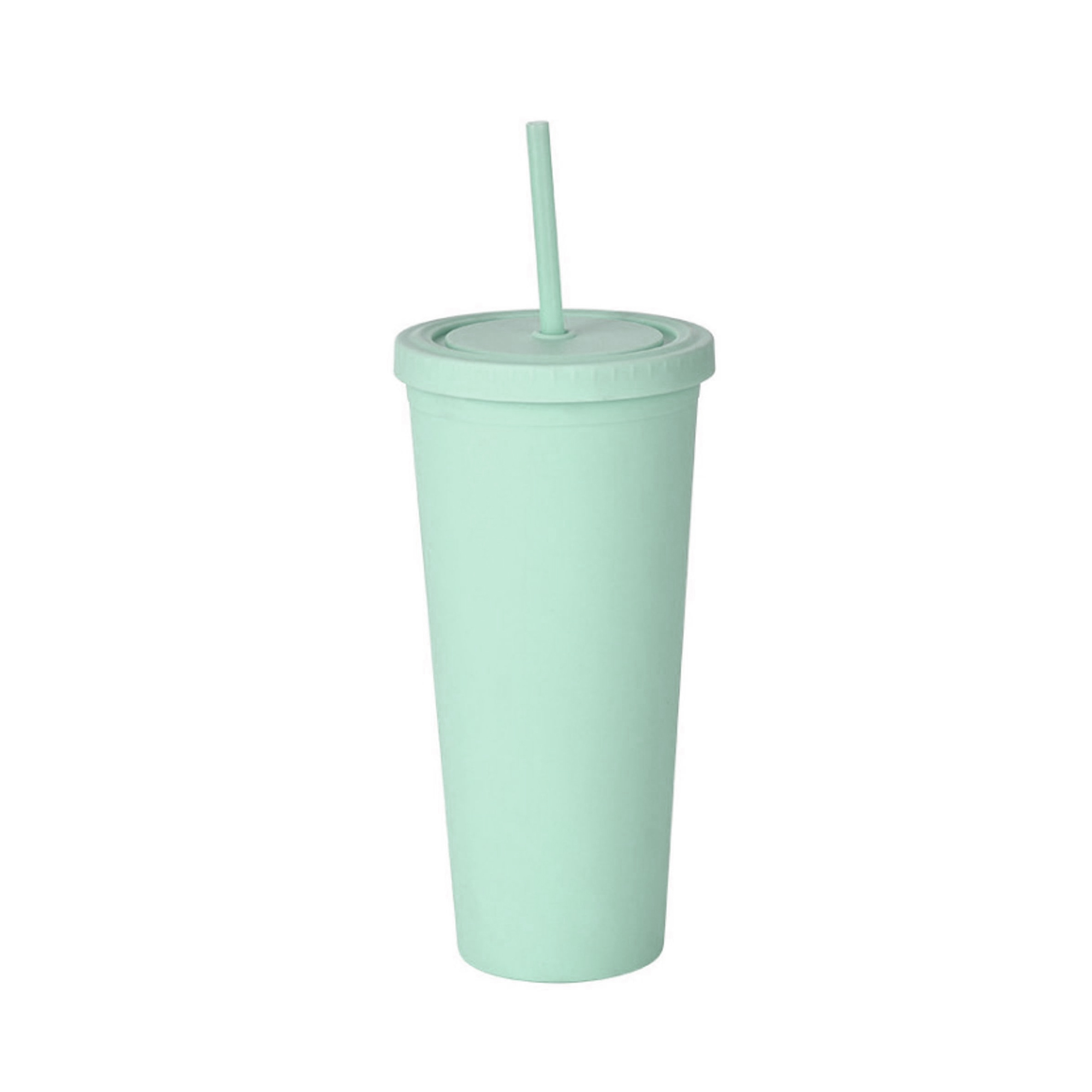 24oz Matte Plastic Cups with Lids & Straws - Image 6