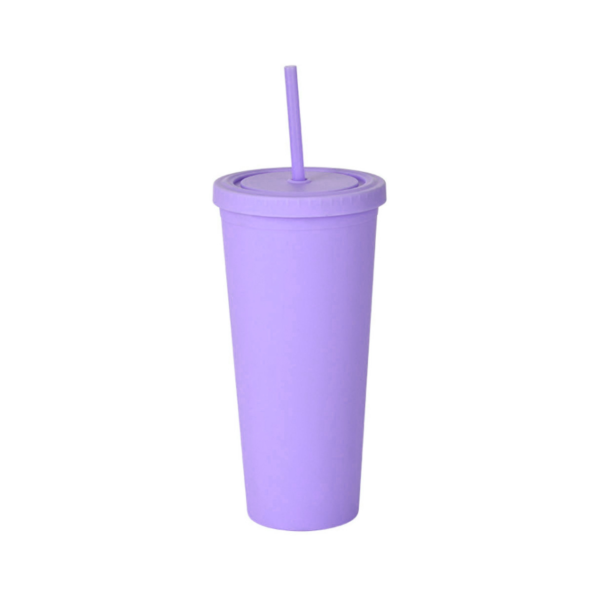 24oz Matte Plastic Cups with Lids & Straws - Image 11