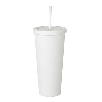 24oz Matte Plastic Cups with Lids & Straws - Image 12
