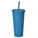 24oz Matte Plastic Cups with Lids & Straws - Image 14