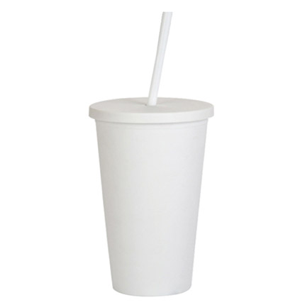 16oz Matte Plastic Cups with Lids & Straws - Image 12